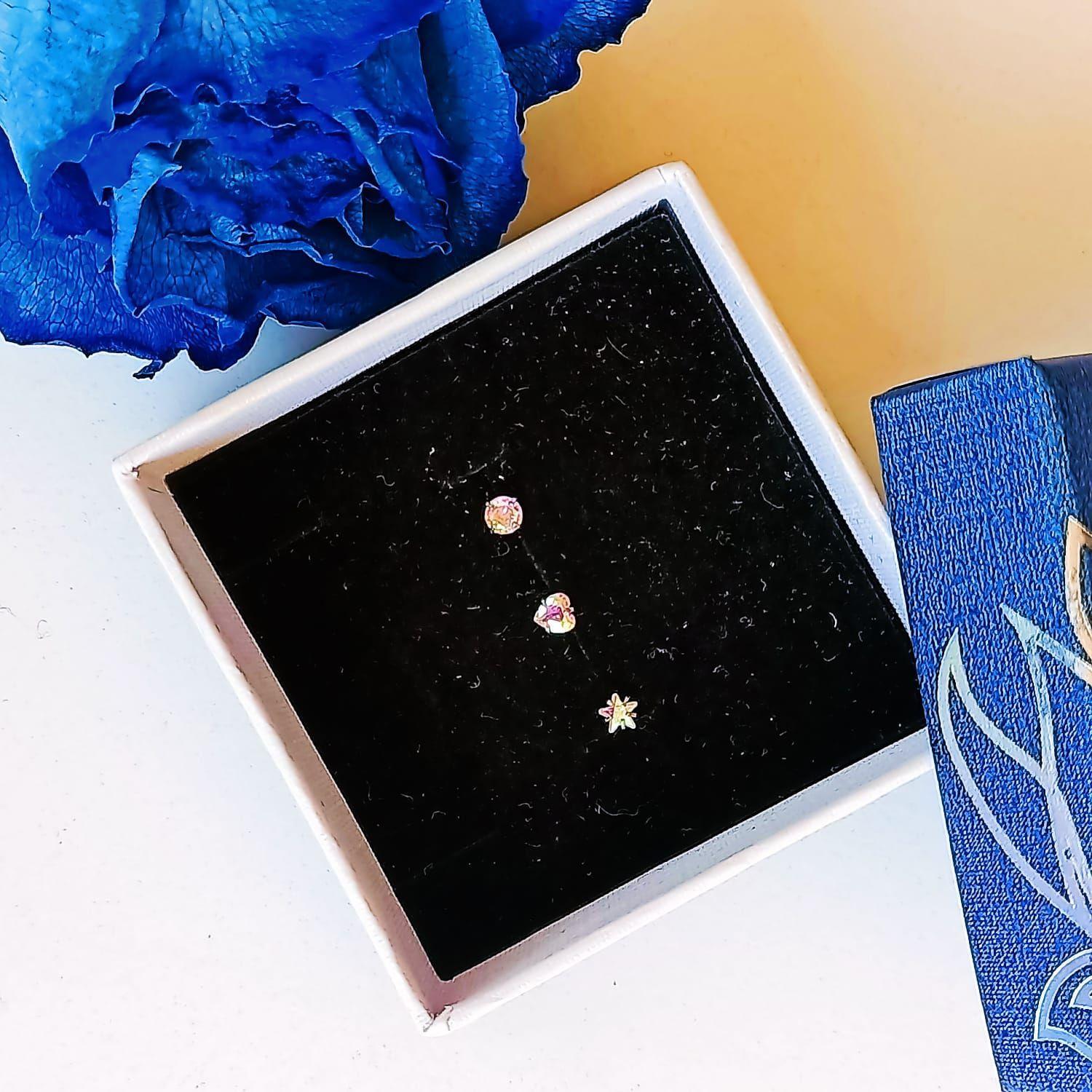 Pack Piercing Acero Quirúrgico Nariz set Zirconia Tornasol tipo S-2