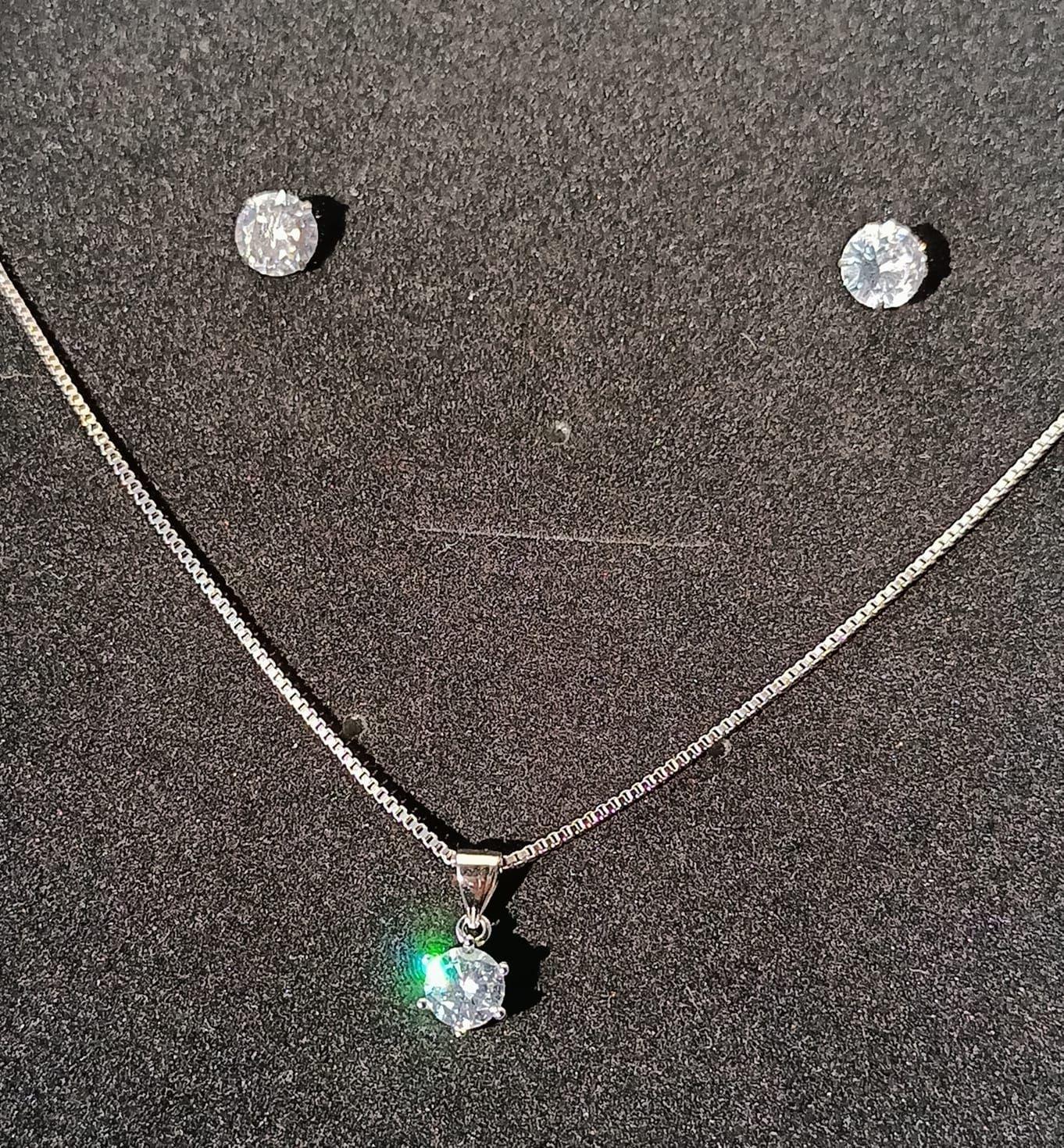 Set Conjunto Cadena Veneciana Aro Punto De Luz Plata Sublime-3