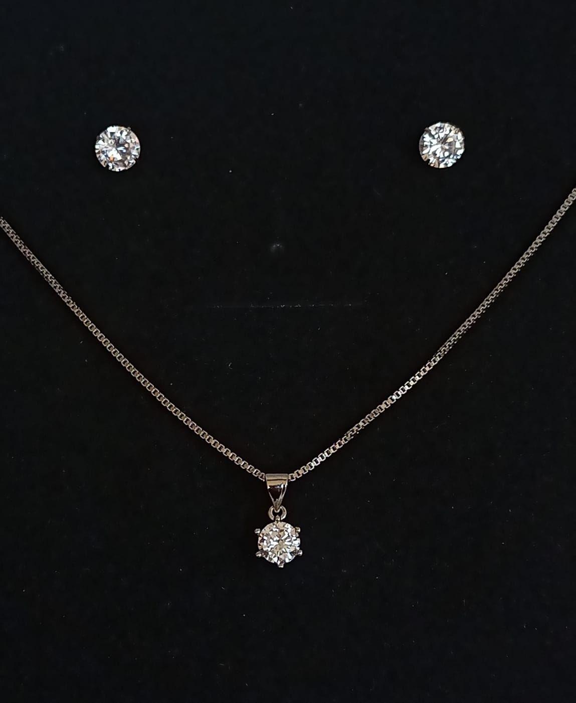 Set Conjunto Cadena Veneciana Aro Punto De Luz Plata Sublime-4