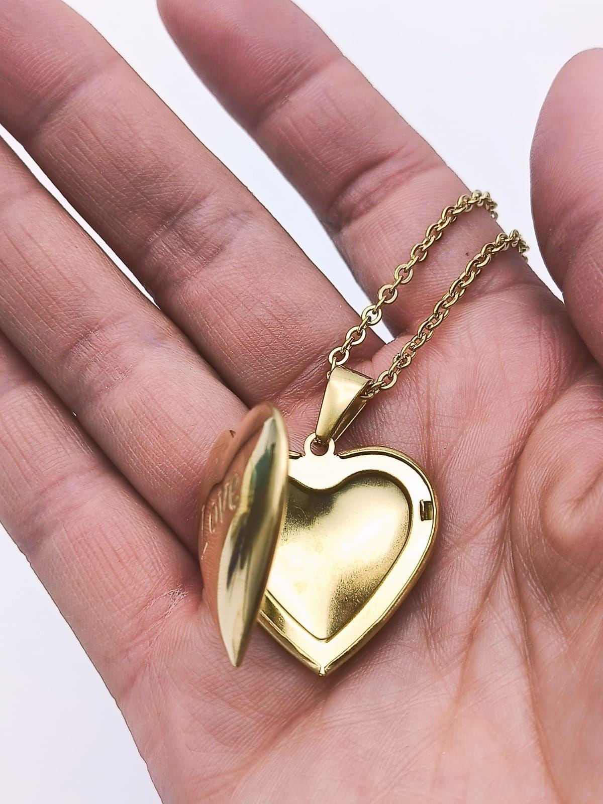 Camafeo Relicario con forma de Corazón Love/Amor  Guardafoto Guardapelo -4