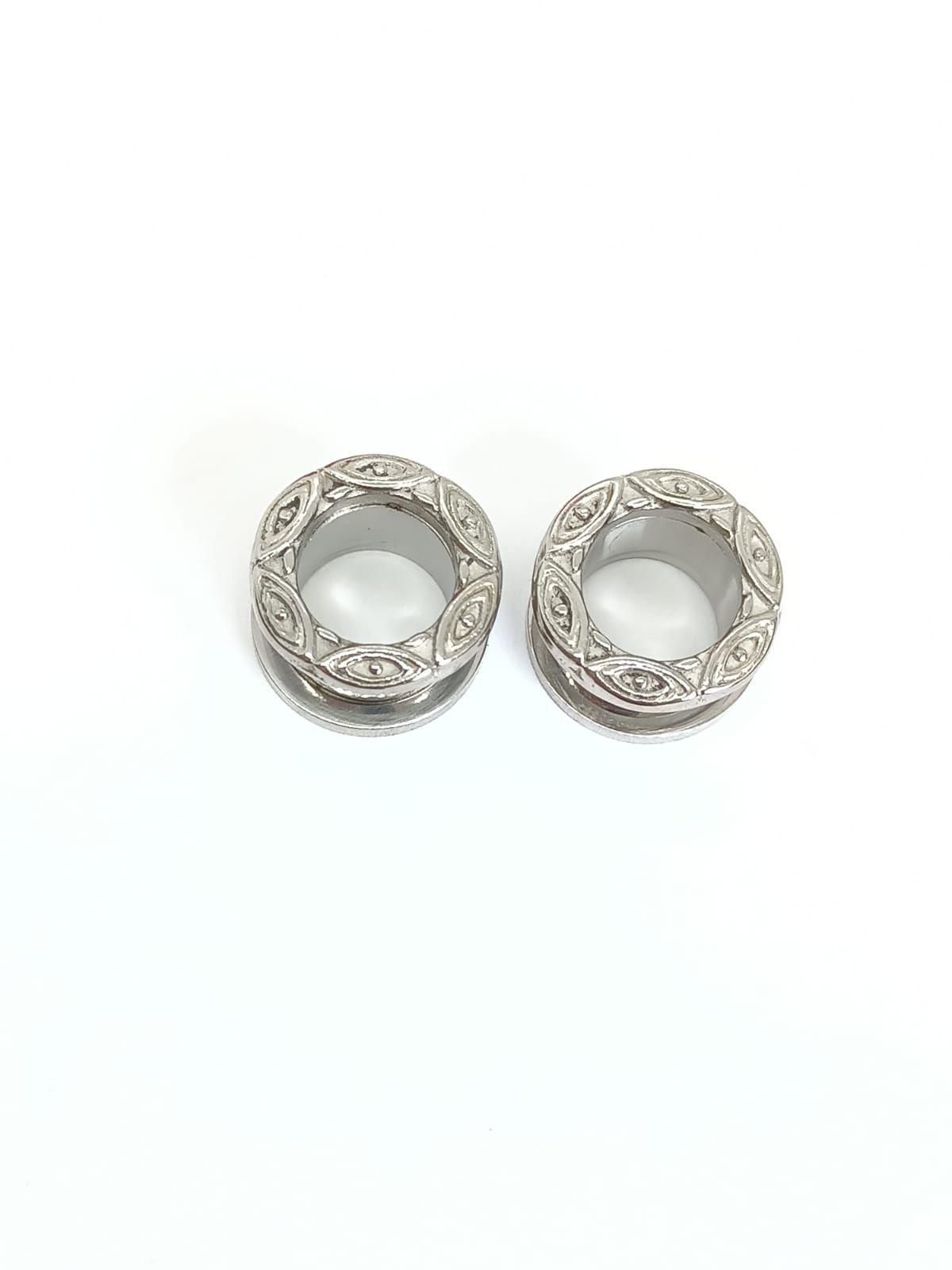 Aros Expansores Oreja Figura Tribal 12mm Acero Tunel Plug-2