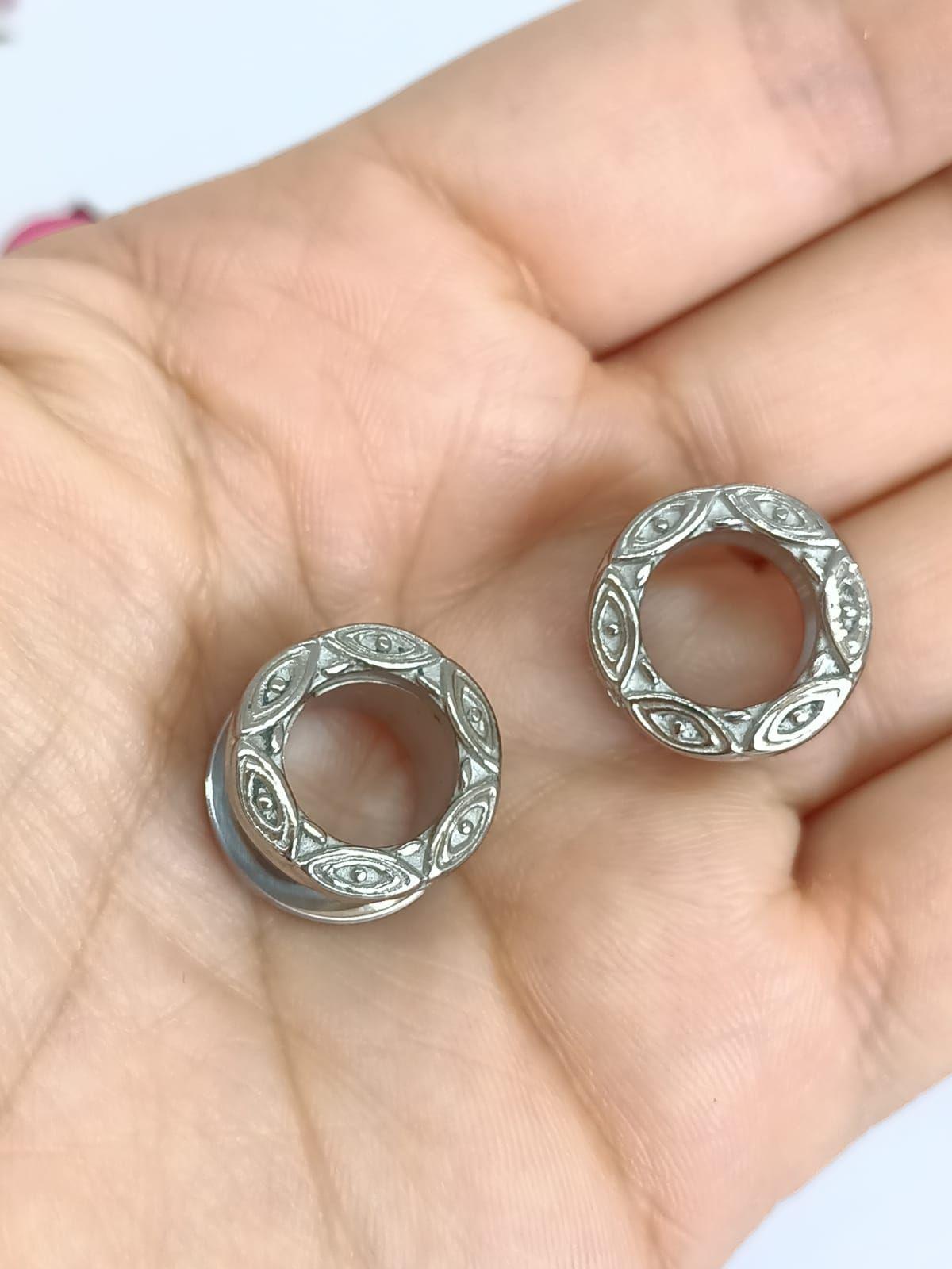 Aros Expansores Oreja Figura Tribal 12mm Acero Tunel Plug-8