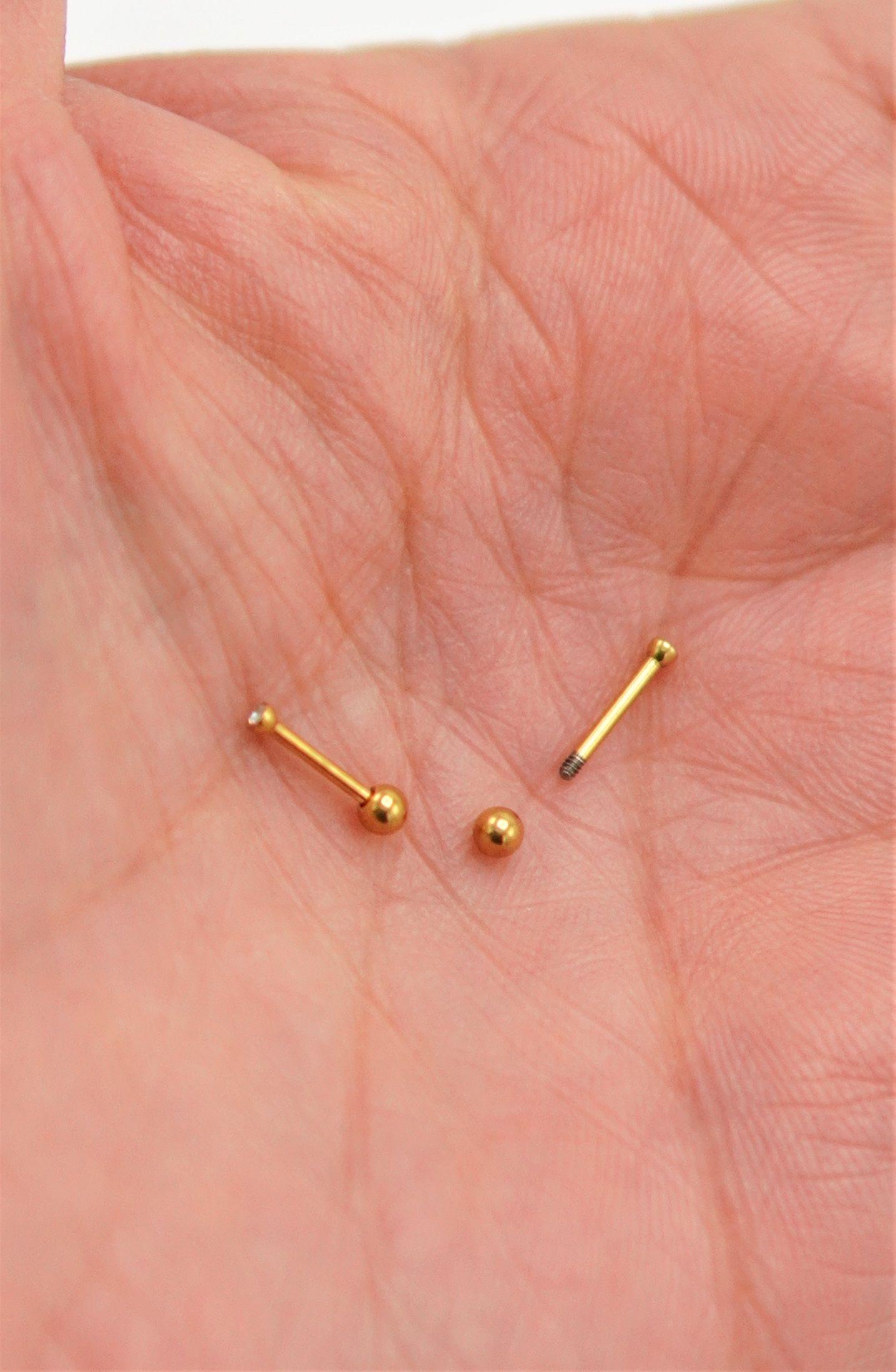 Aros punto de luz chicos bebe titanio ASTM F136 G23 dorados-5