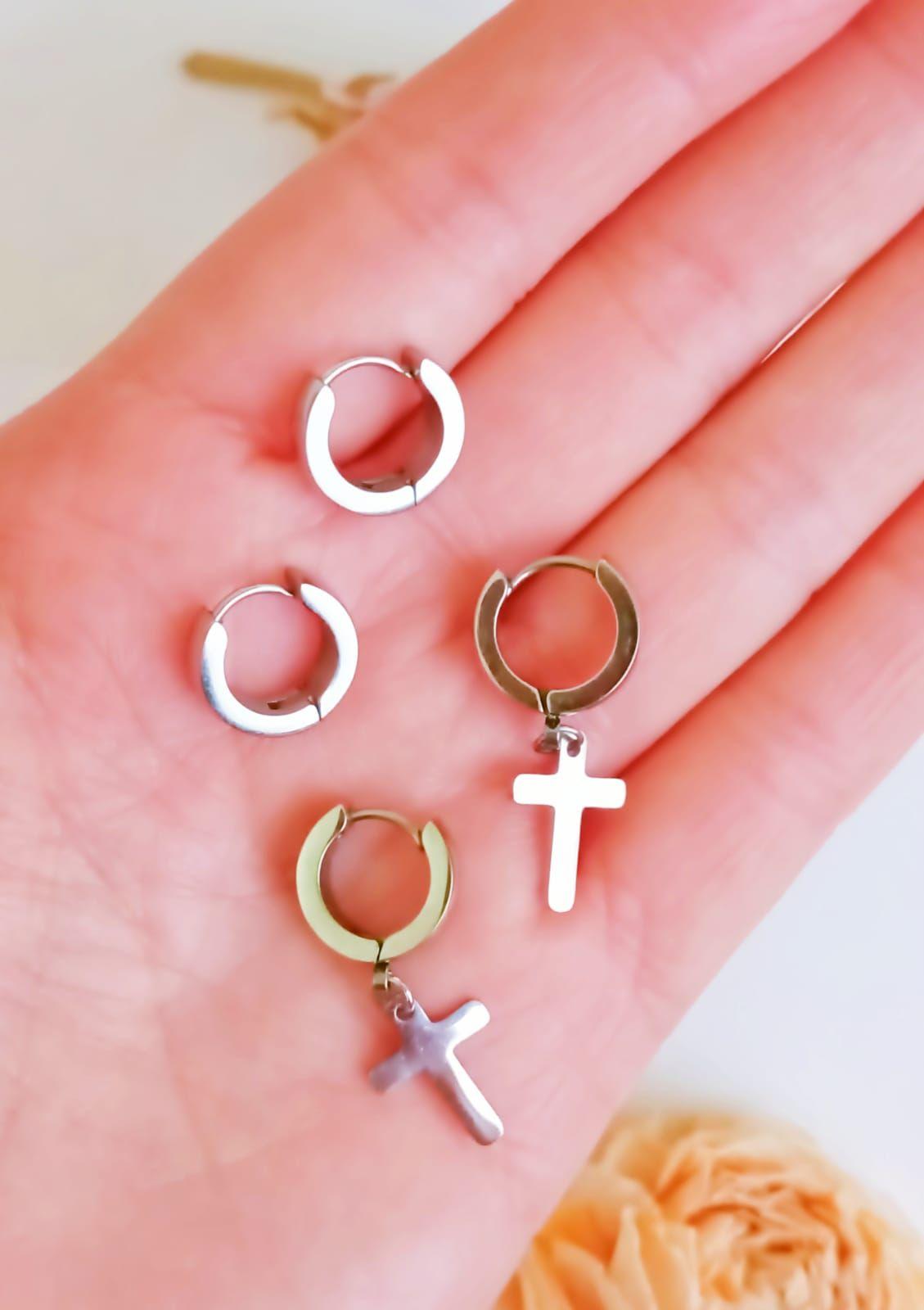 Pack De 2 Pares De Argollas Lisas Plateadas Helix Piercing-3