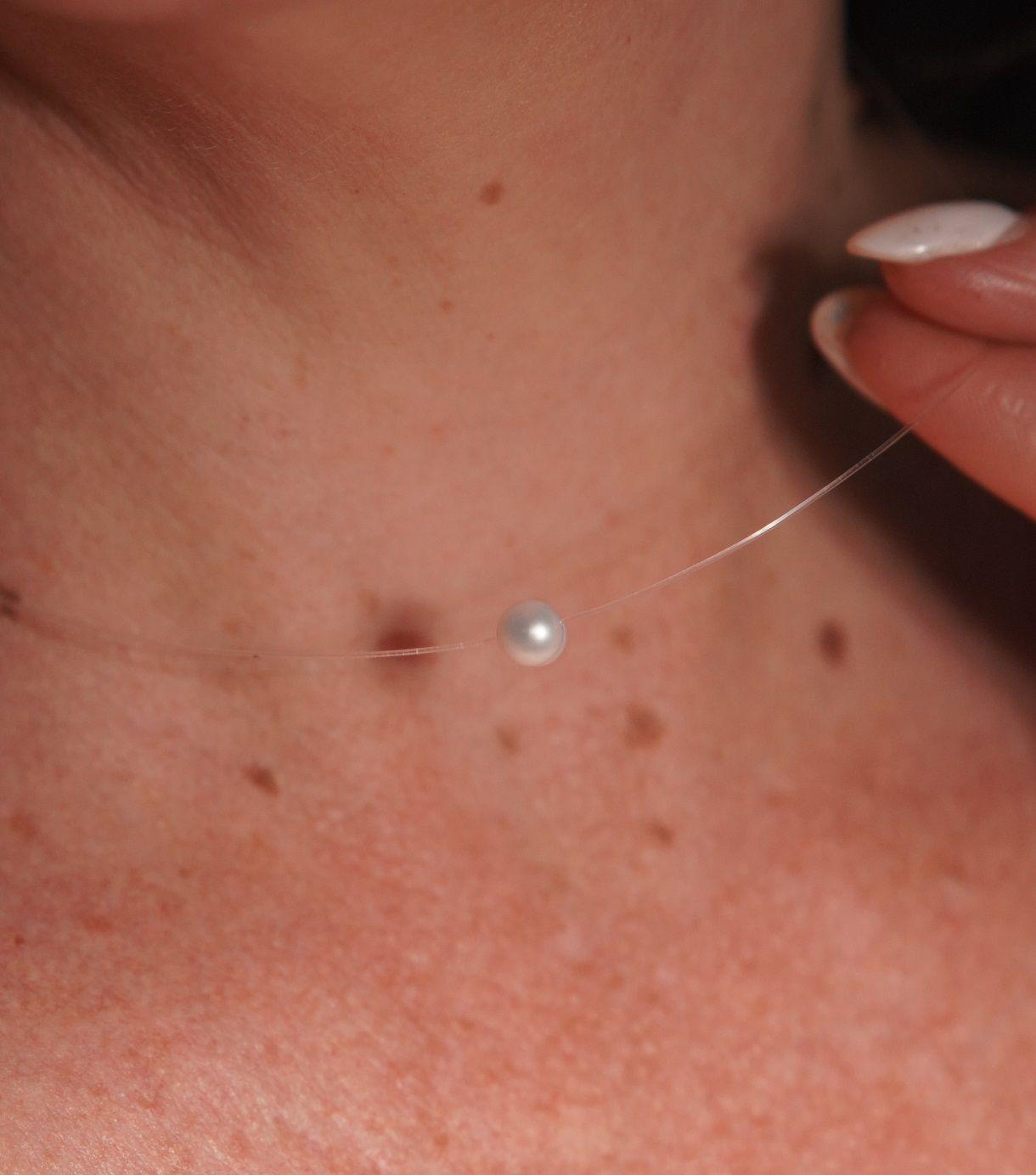 Gargantilla Nylon Meredith perla de rio Chapado en oro Riviere-3