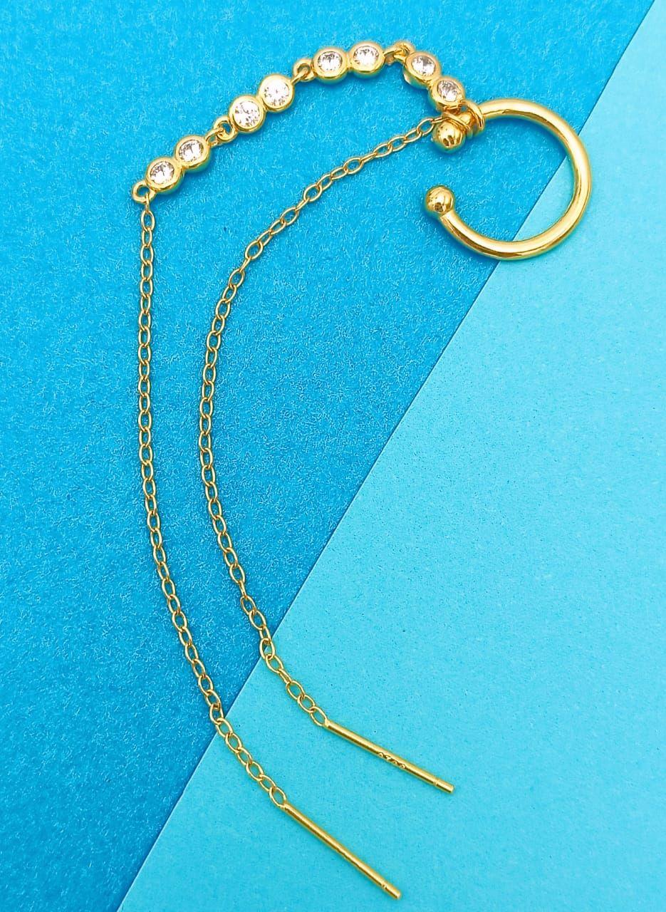 Pendiente earcuff Lianas plata S925 chapado Oro-1