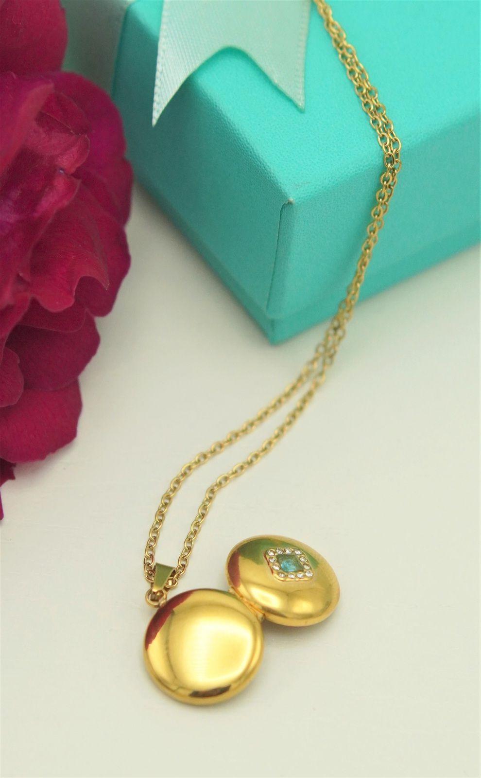 Relicario Dalia magnetico punto de luz chapado en oro 18k-3