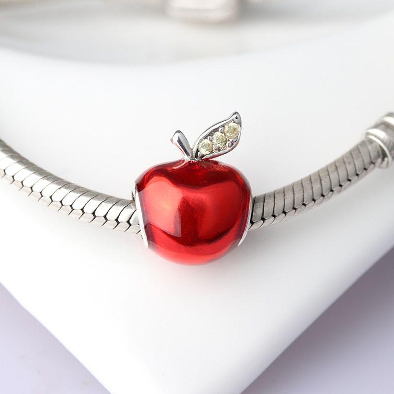 Charm dije plata 925 manzana Blancanieves pulsera colgante -2