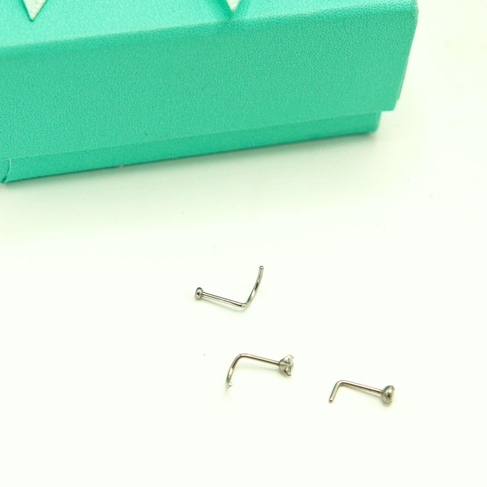 Pack 3 Piercing Nostril S Y L Zirconia Titanio Astm F136 20g-1