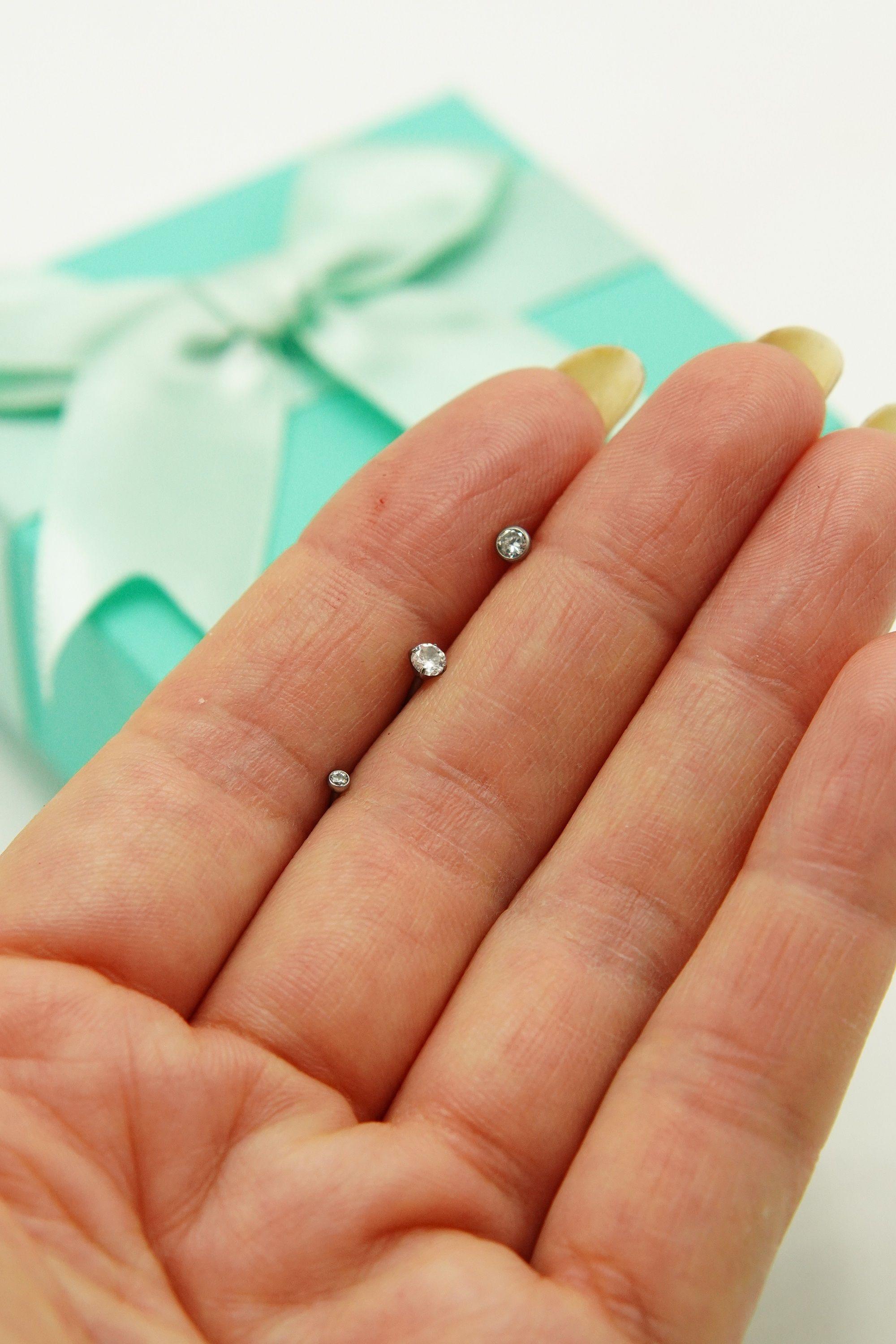 Pack 3 Piercing Nostril S Y L Zirconia Titanio Astm F136 20g-2