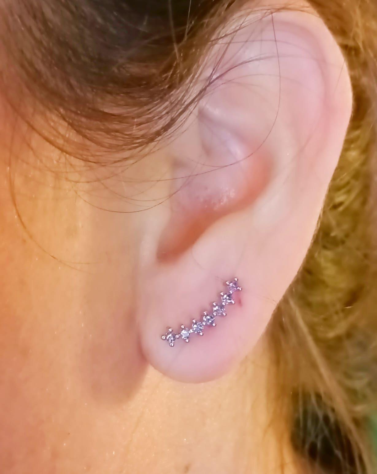 Pendientes Curvos Acero Quirurgico Piercing Helix Zirconio Lila-3