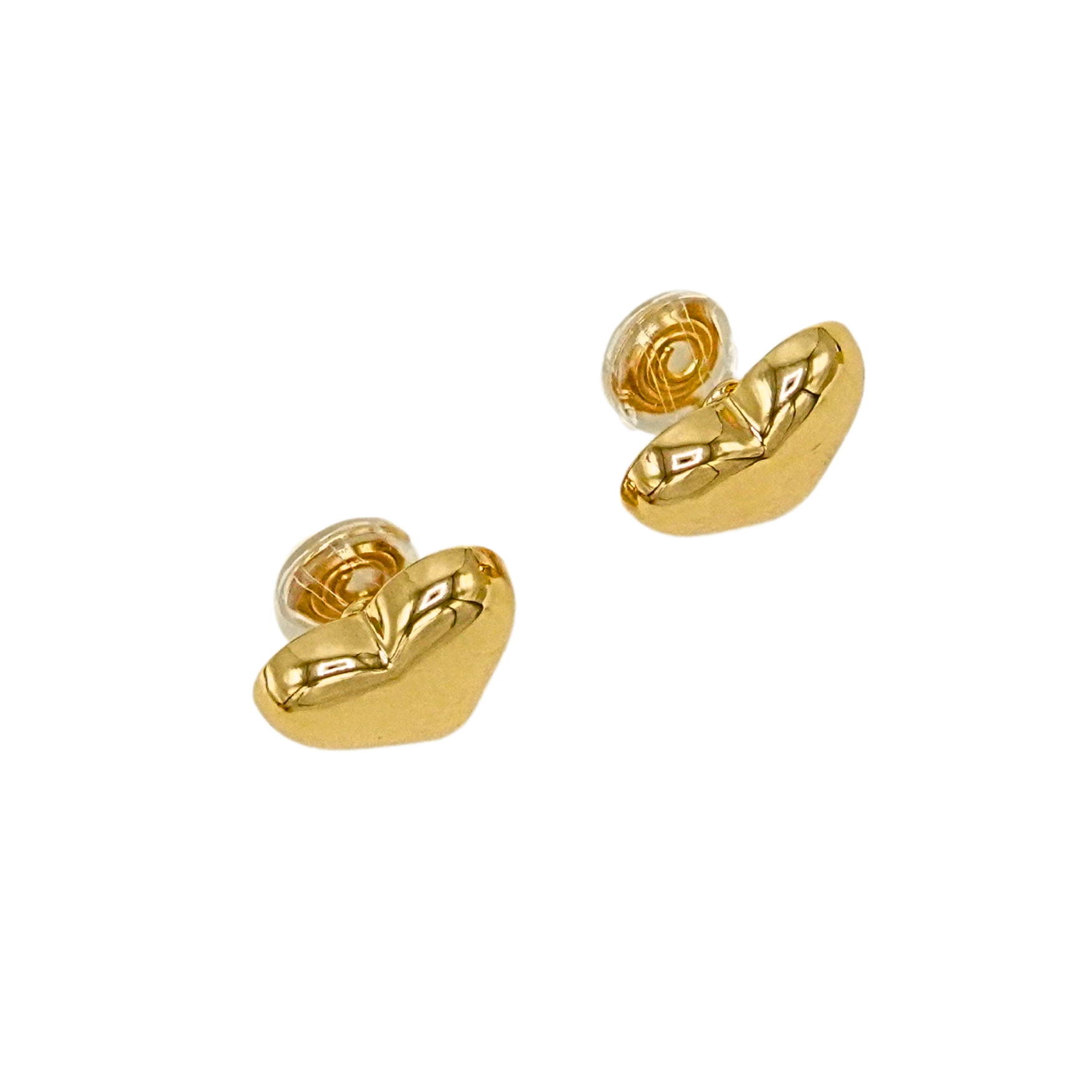Aros Sin Perforacion corazon chunky bañado En Oro-4