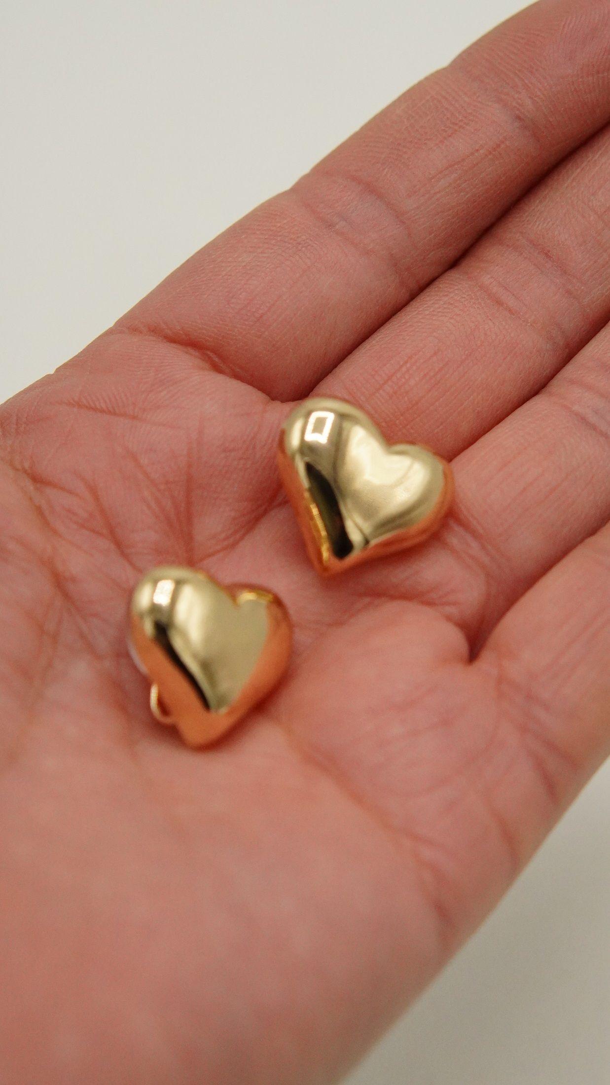 Aros Sin Perforacion corazon chunky bañado En Oro-7