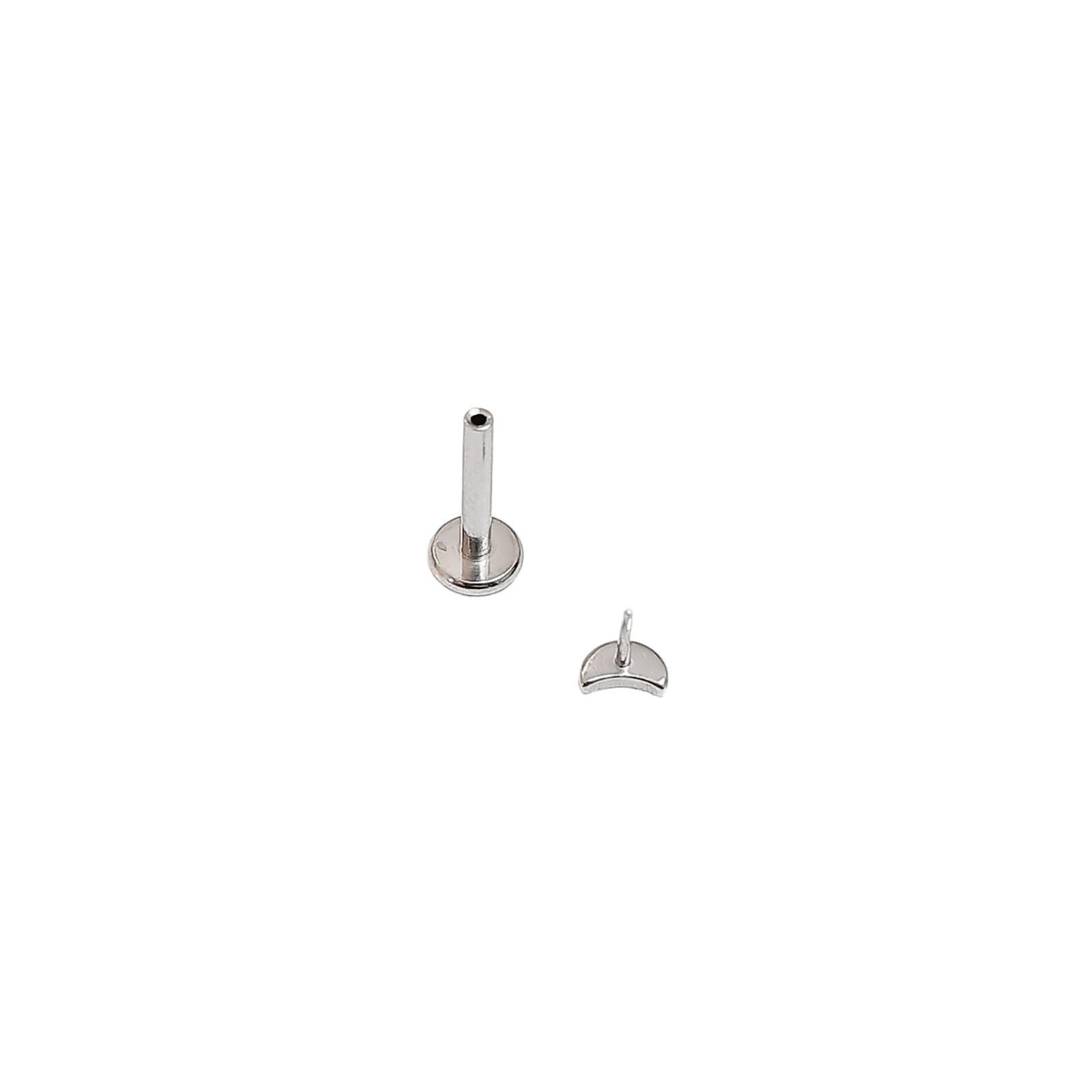 Set Piercing Modelo Fase Lunar Acero Quirúrgico Nostril Labret Luna Punto Luz-6