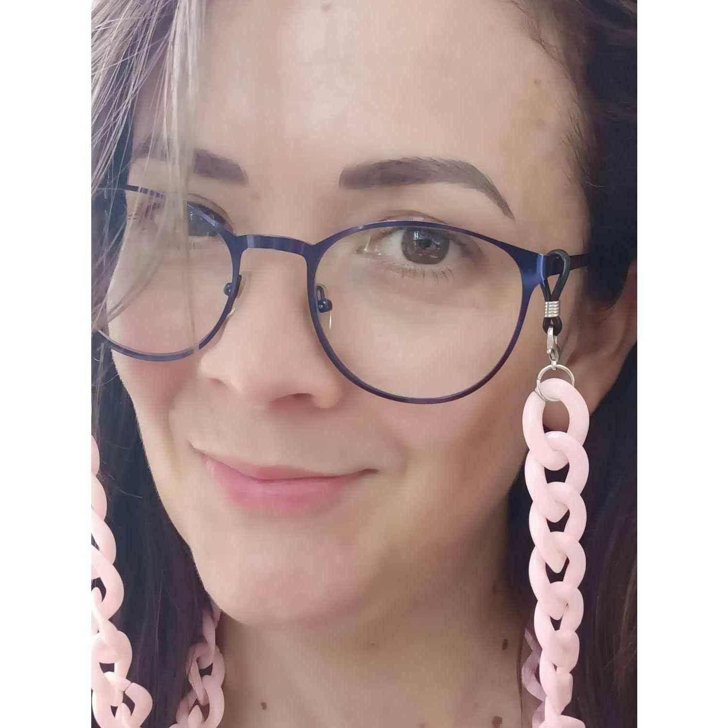 Sujetador Eslabones de Lentes o mascarilla Rosa Claro-5
