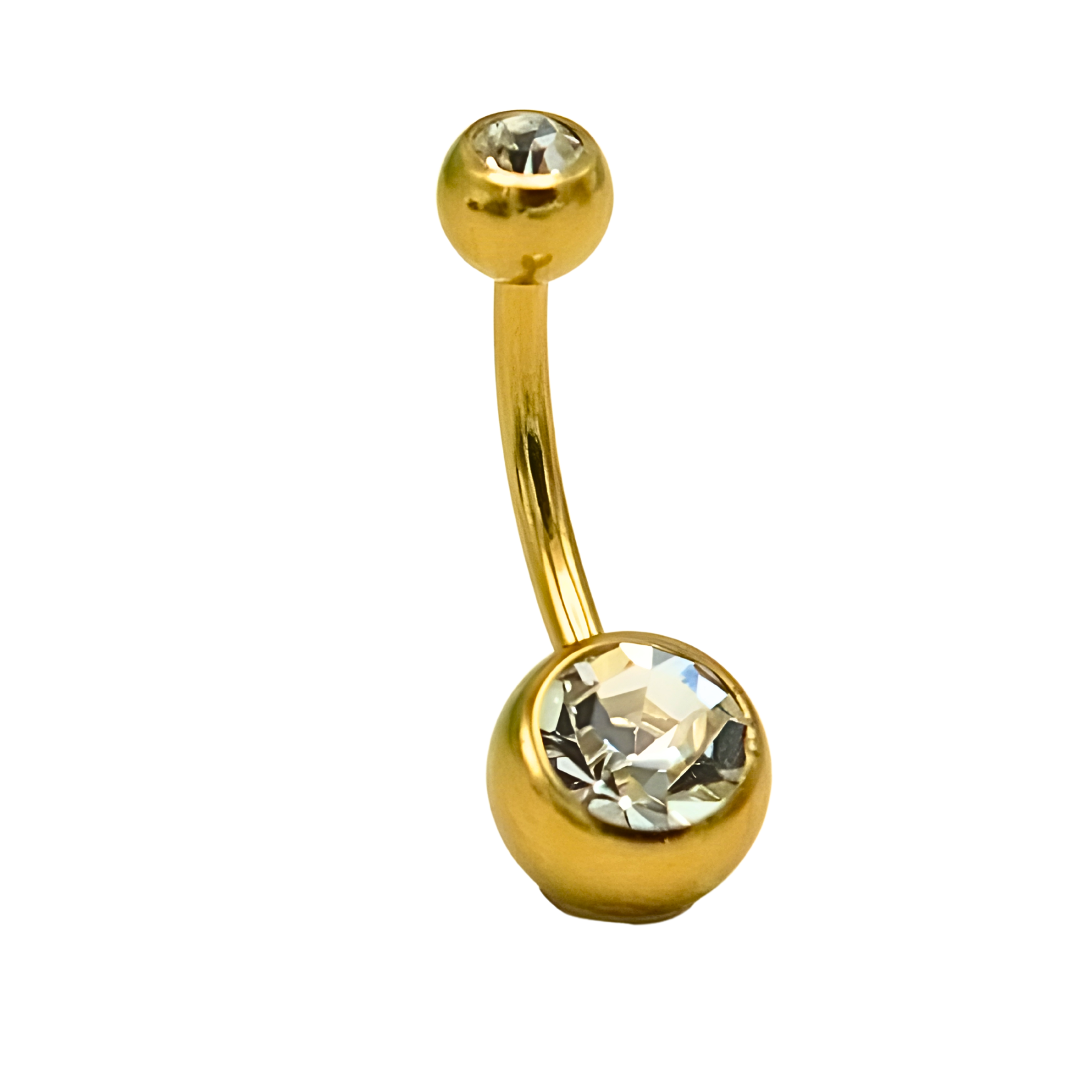 Piercing ombligo navel 14G 10mm Titanio ASTM 136 chapado en oro 18k-2