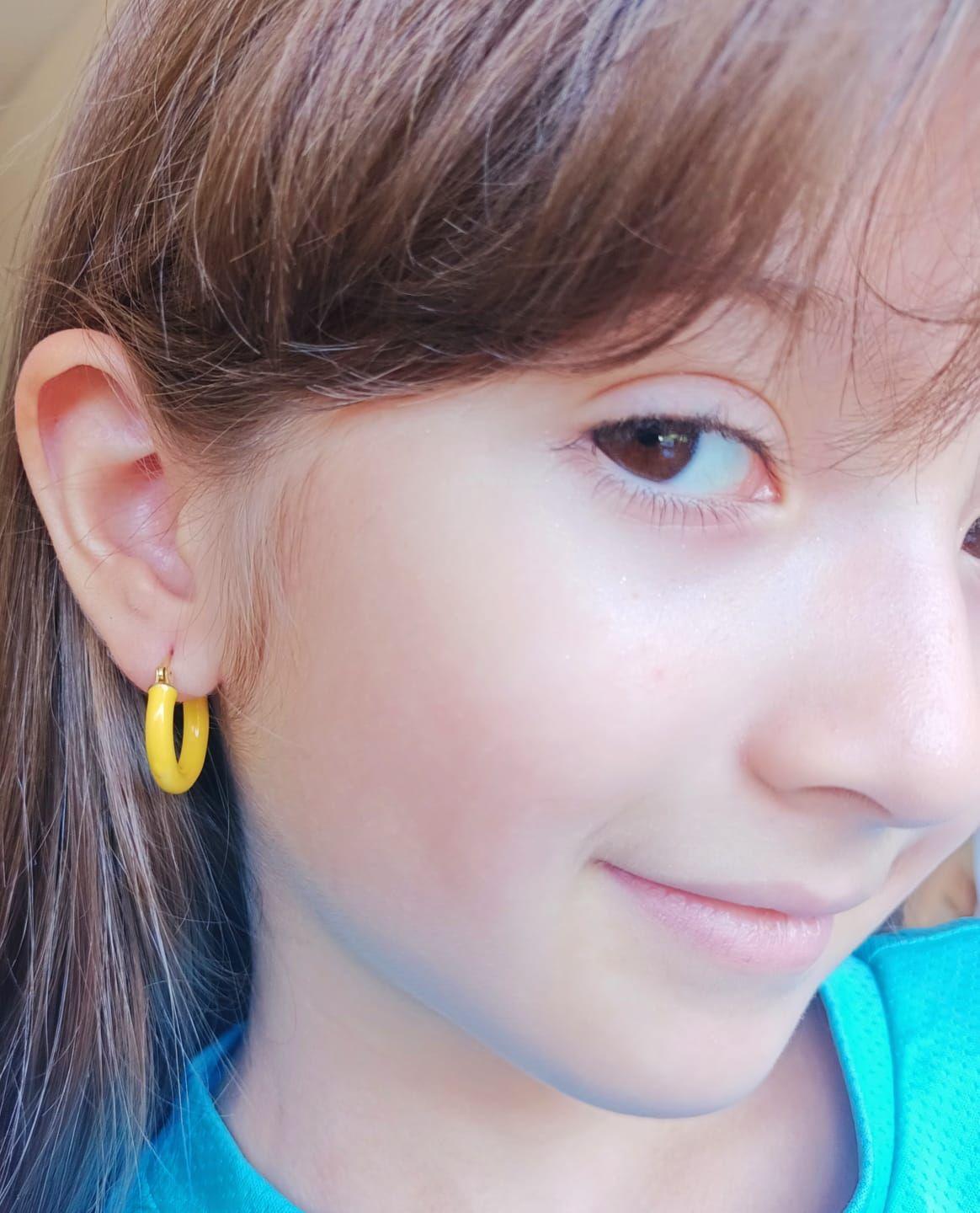 Argollas hoop chapadas en oro 18k amarillo Neon -4