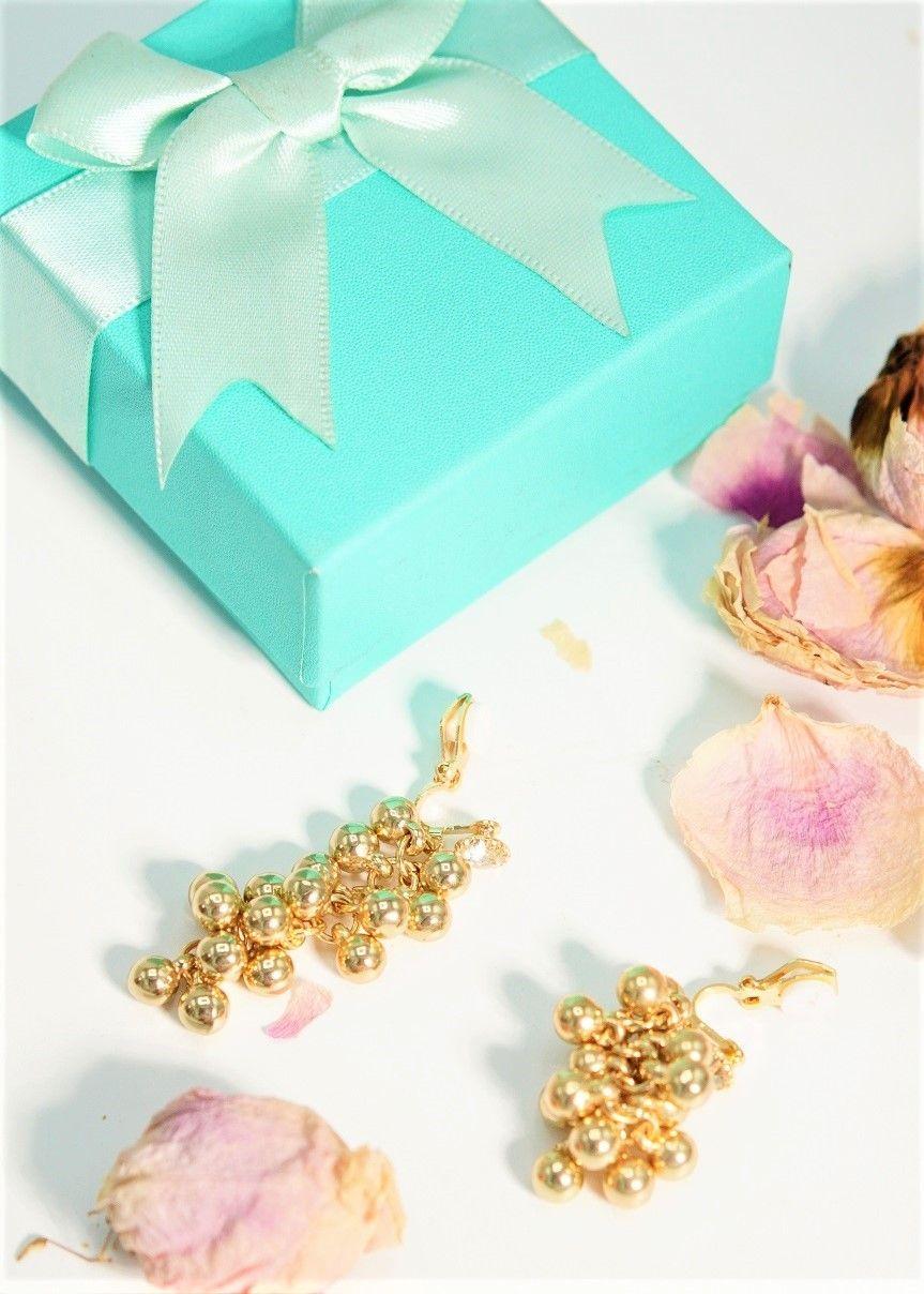 Aros largos Jade sin perforacion esferas cascada chapadas en oro 14k-3