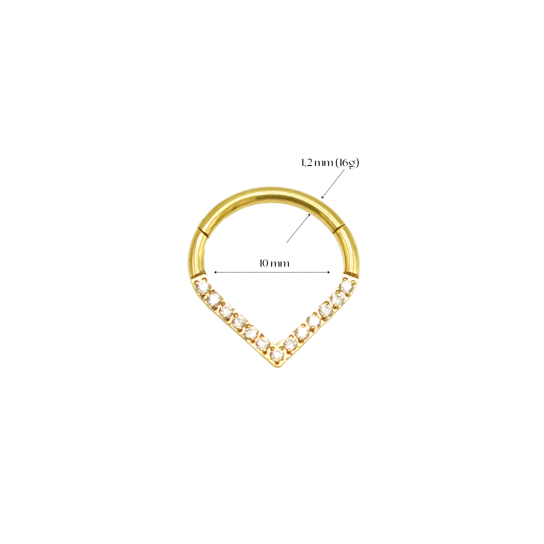 Piercing Septum Lagrima Titanio Astm F136 G23 Chapada En Oro-3