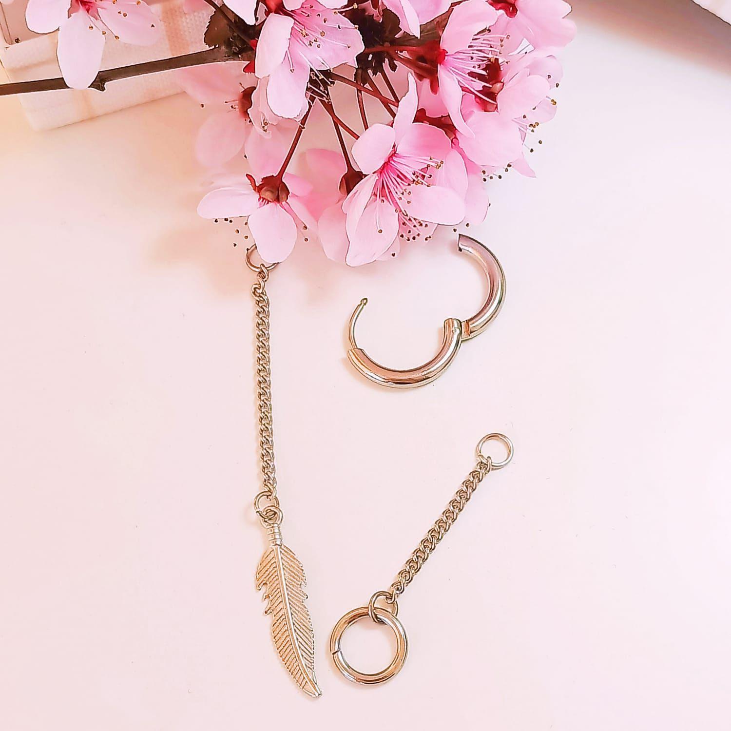 Aro Largo Kpop Pluma Cosplay Punk Drop Doble Uso Unidad Moda-5