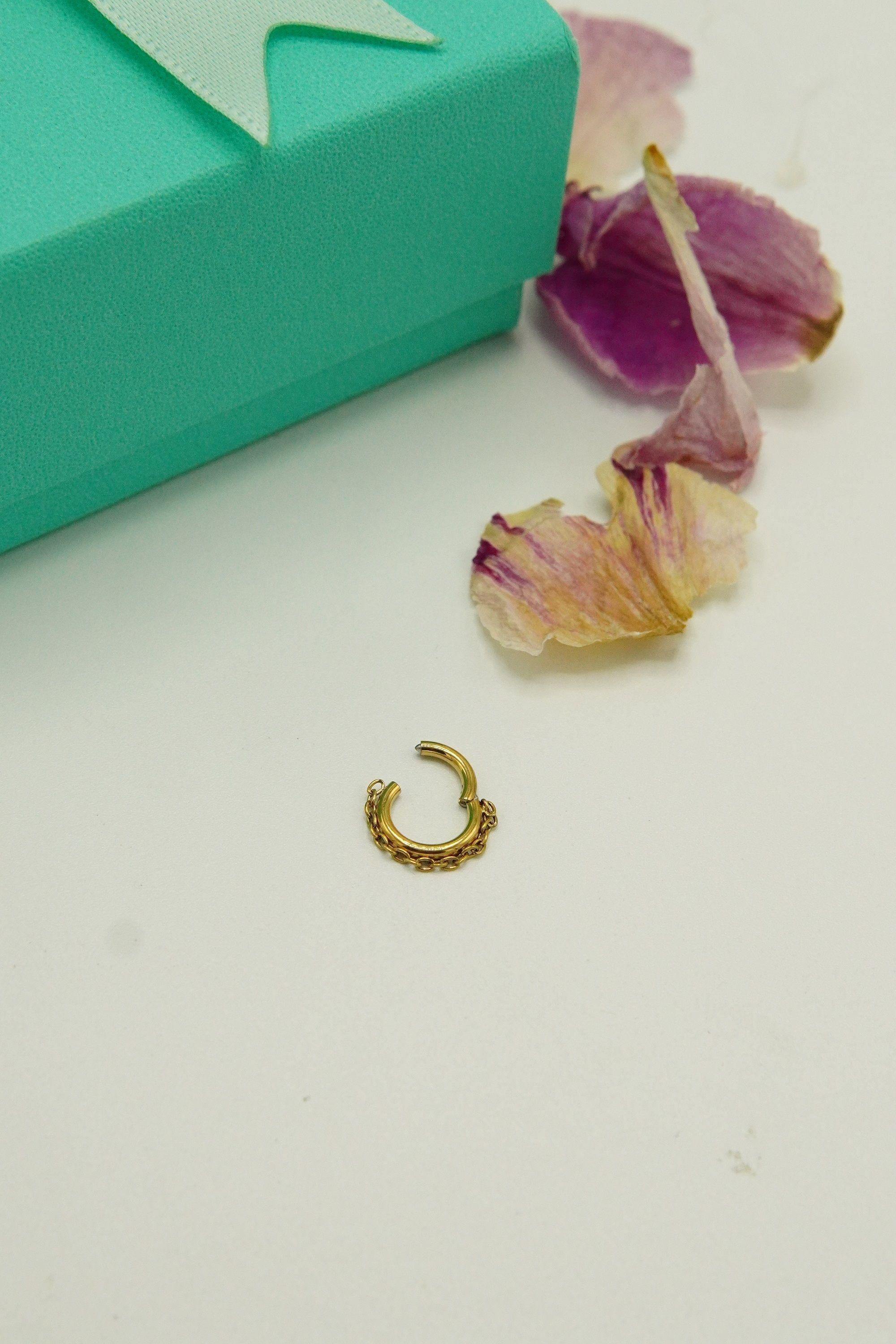 Piercing Septum 16g Astm F136 Titanio Chapado Oro-4