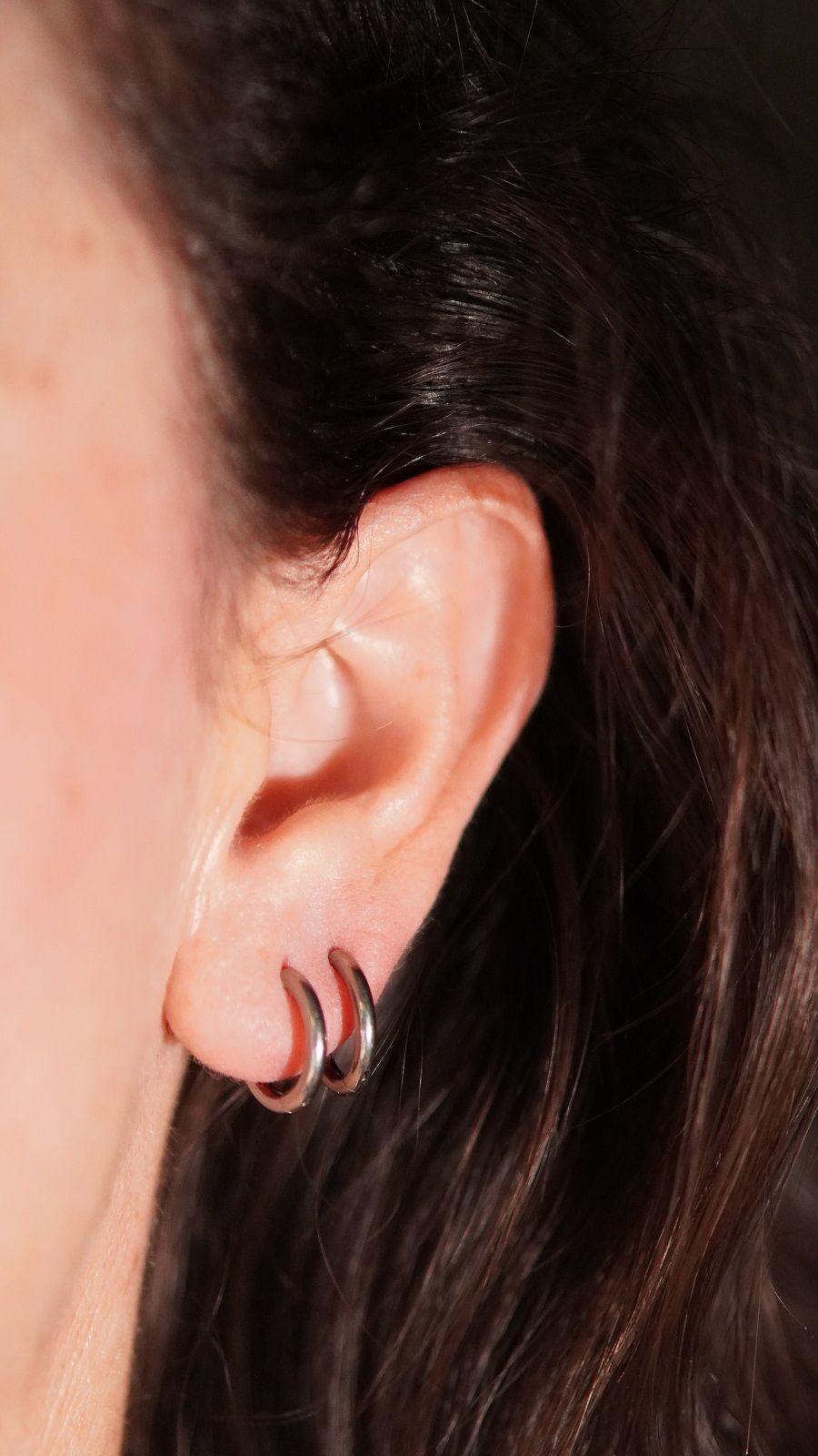 Argollas Lisas aura 10mm Titanio Astm F136 plateadas-3