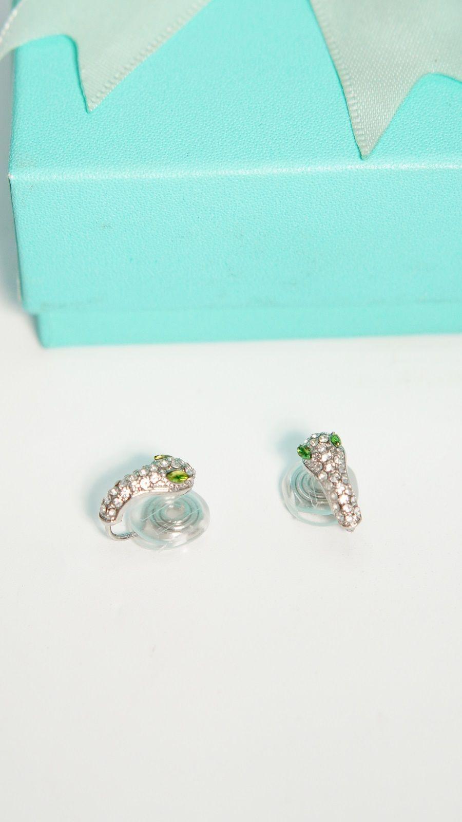 Aros sin perforacion serpiente Cleo clip zirconias verdes-3