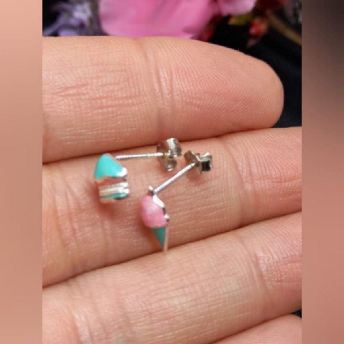 Pendientes Helado Dulce Plata S925-2