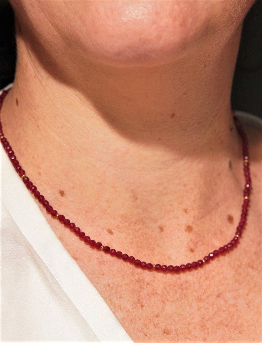 Collar gargantilla Rubi 4mm chapado en oro 18k Terranova-2