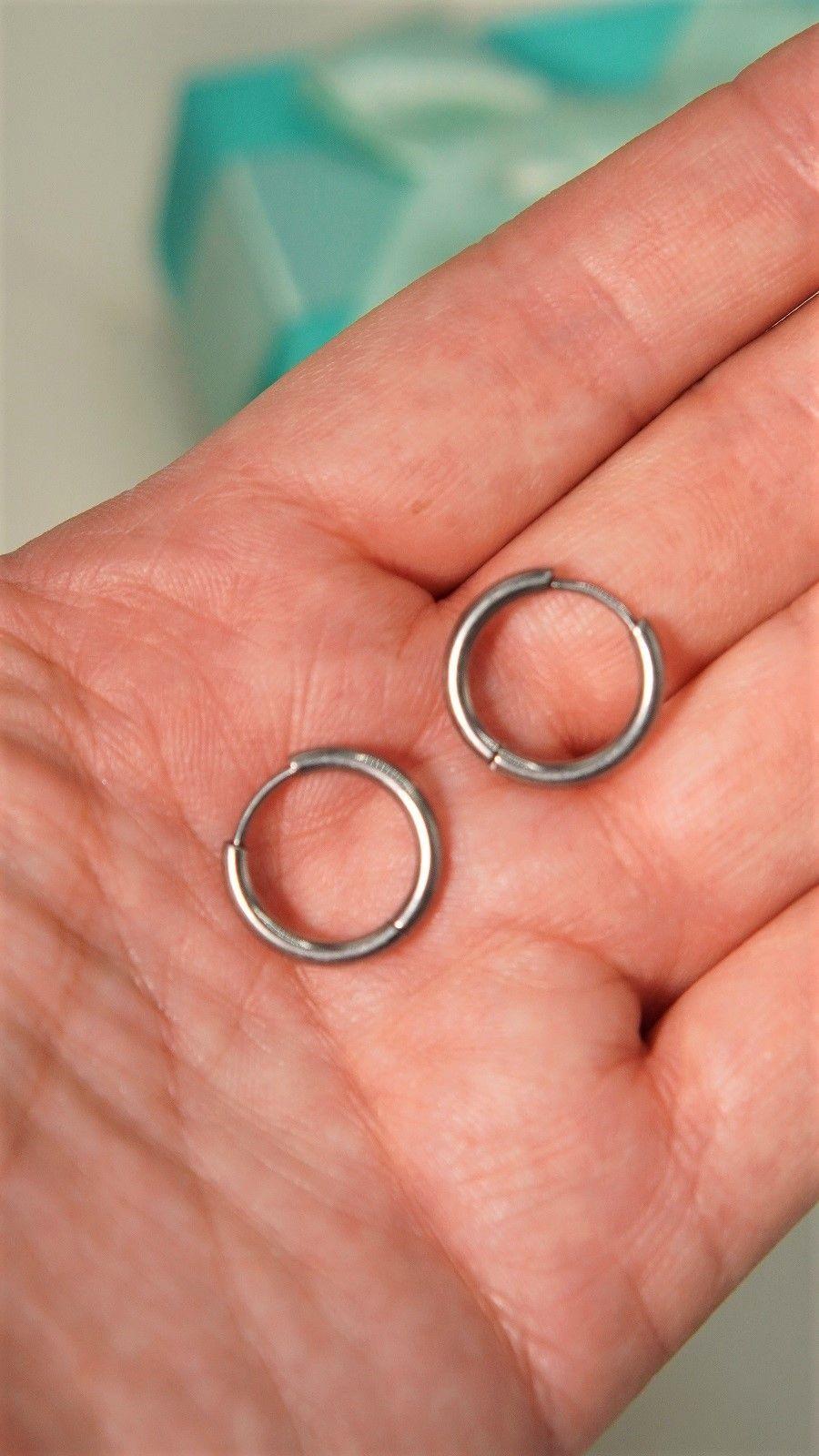 Argollas lisas Aura 12mm Titanio Astm F136 plateadas-2