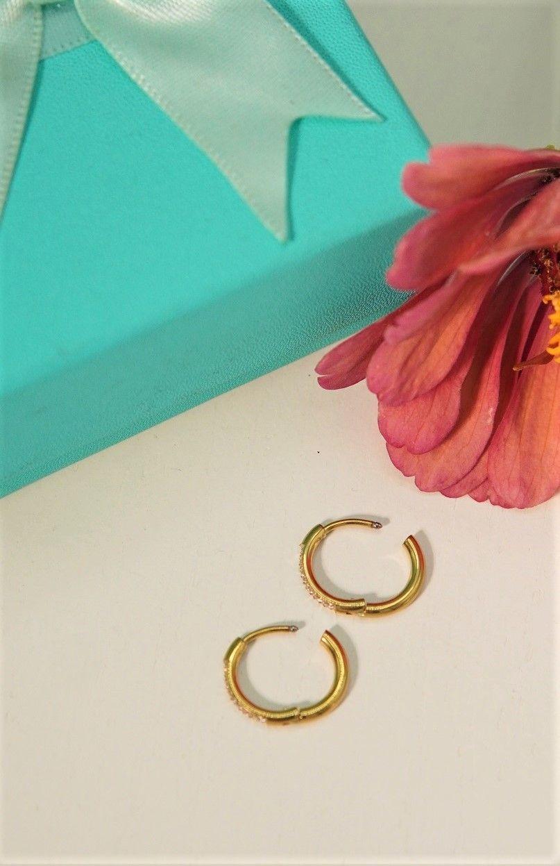 Argollas Aura Shine 10mm Titanio Astm F136 Chapado En Oro 18k-3