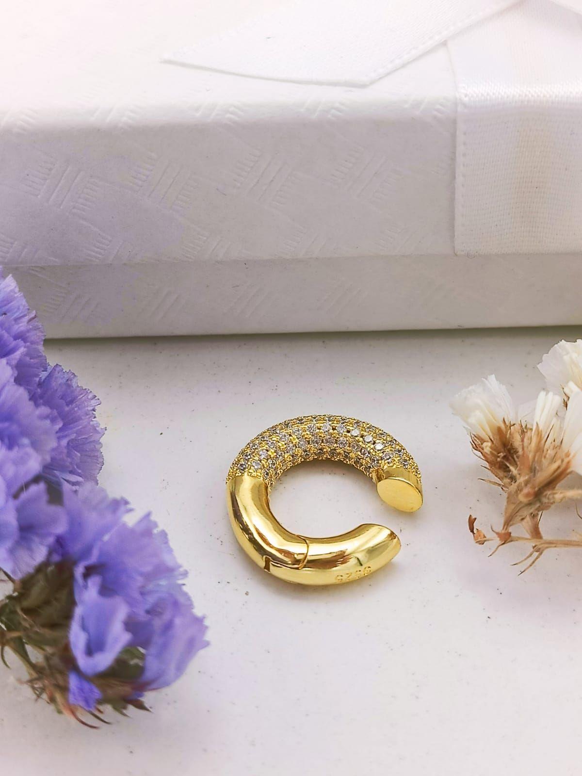 Aro Maxi Earcuff chunky Chapado En Oro 18k-1