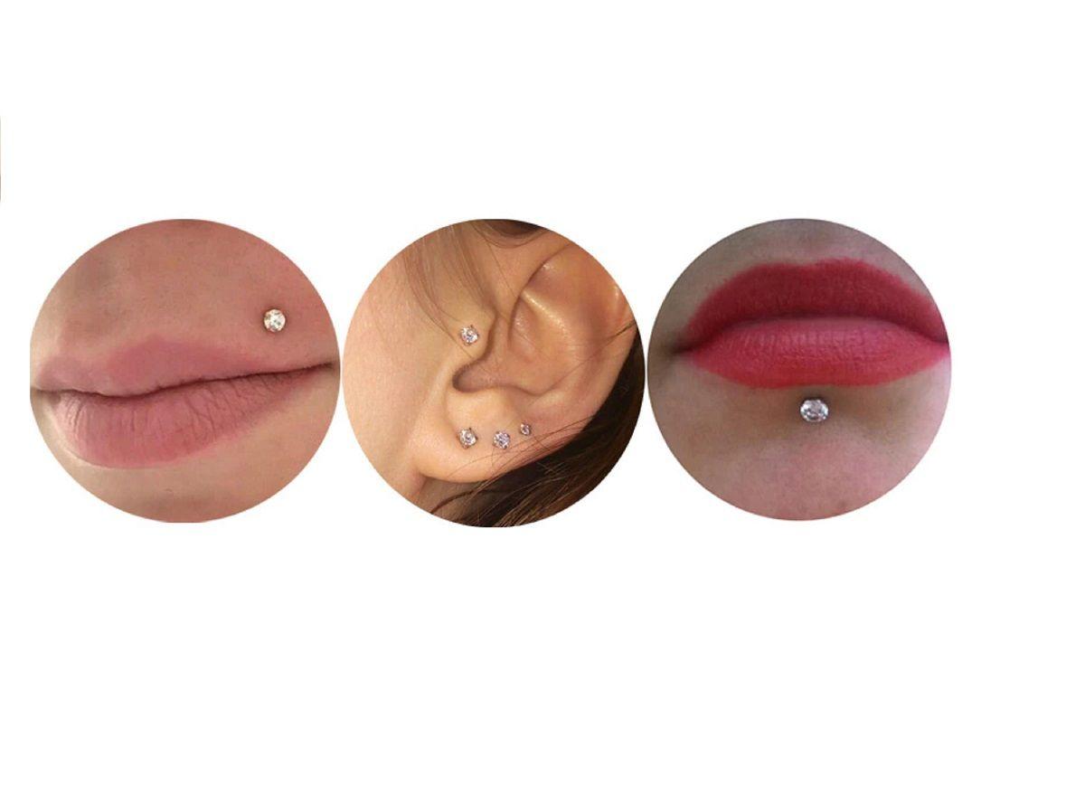 Piercing labret monroe circulo cartílago nariz boca oreja-3