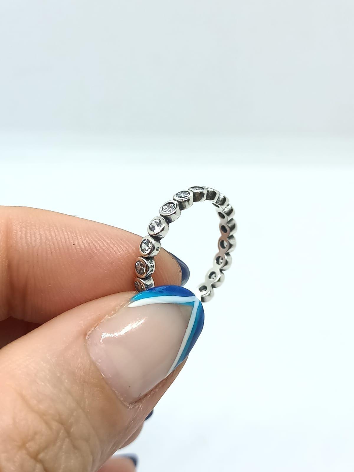 Anillo Pila Plata 925 Lujo Amor Zirconia Compromiso Apilable talla 8-3
