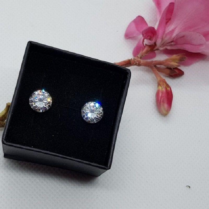 Pendientes Aretes Aros Puntos Luz En Plata 925 Zirconia 7mm-2