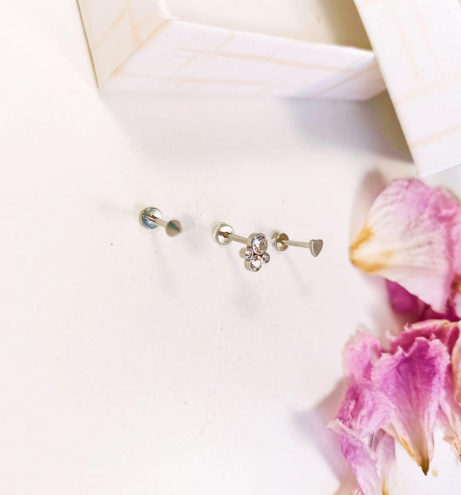 Set de Piercing Conquista Labret push pin acero quirurgico-2