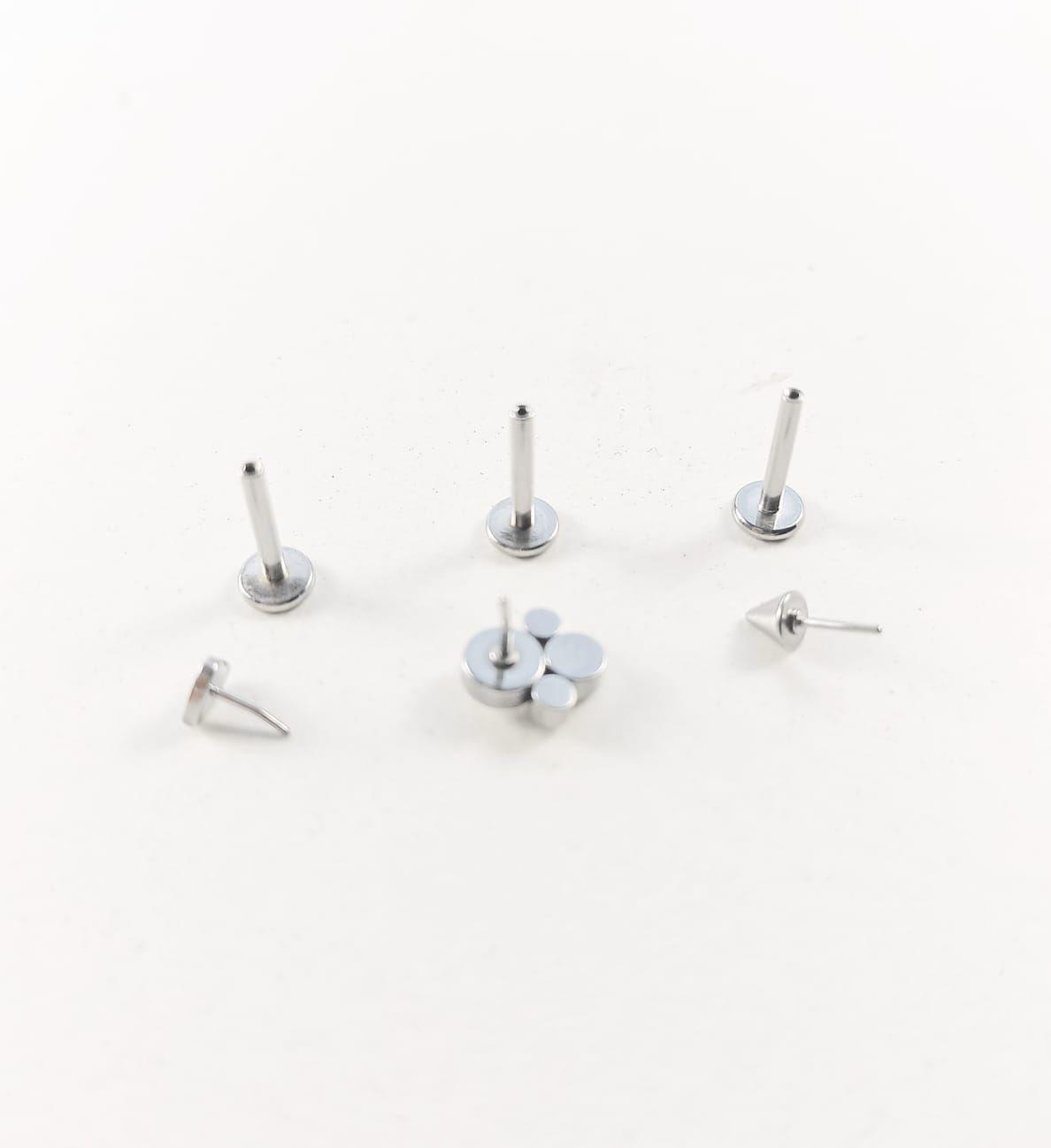 Set de Piercing Conquista Labret push pin acero quirurgico-3
