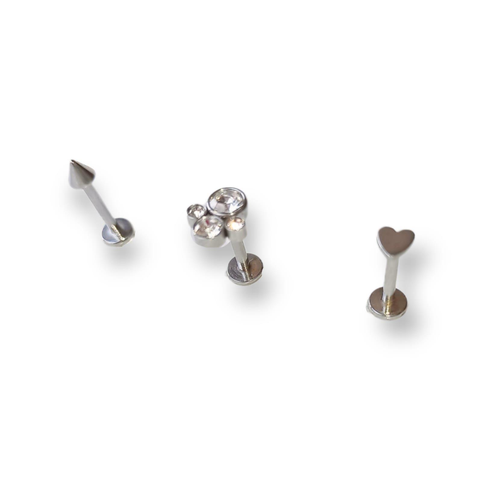 Set de Piercing Conquista Labret push pin acero quirurgico-5