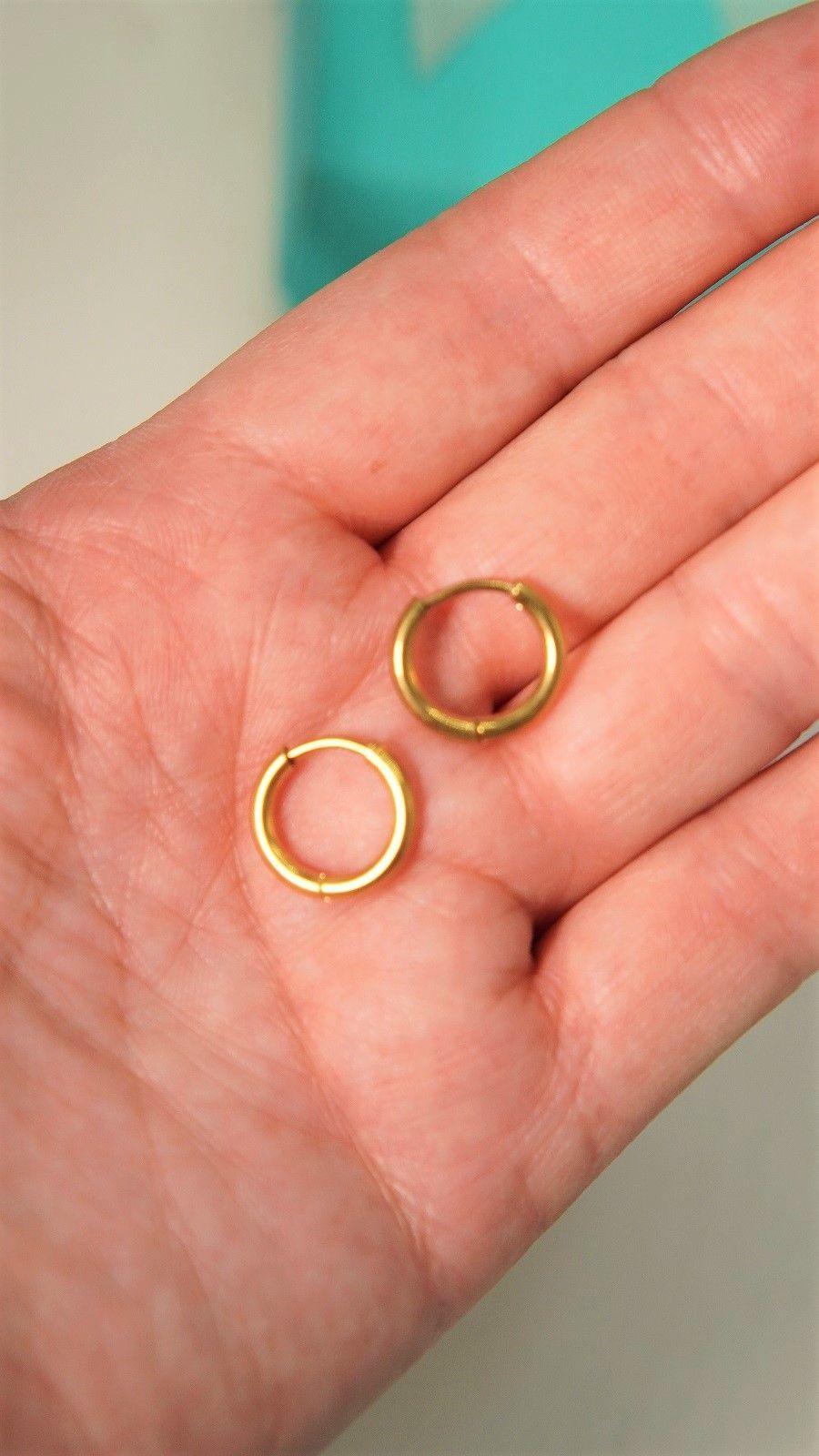 Argollas lisas Aura 10mm Titanio Astm F136 Chapado En Oro 18k-2