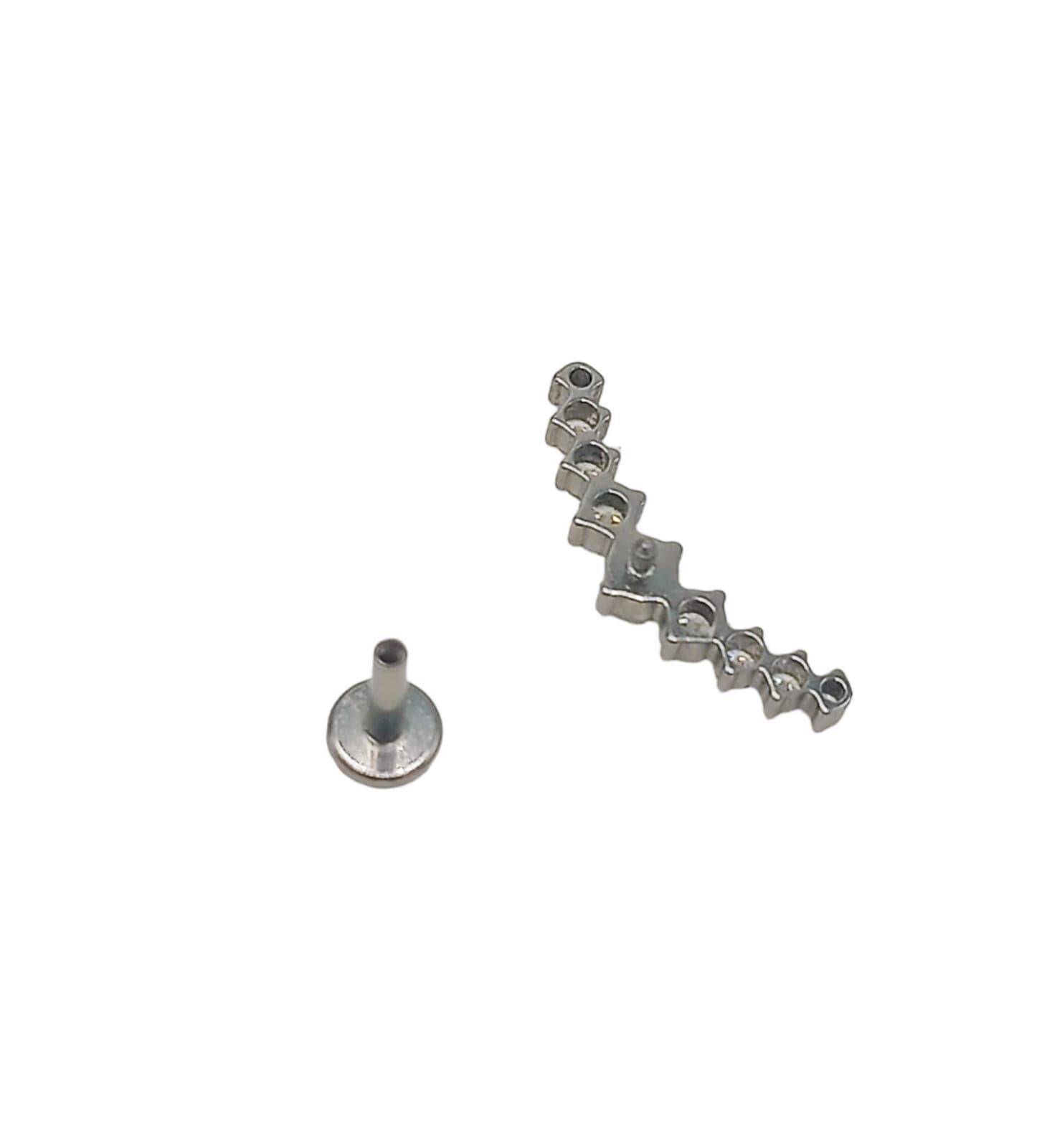Piercing Labret Astm F136 G23 Acero Titanio Zirconia Trepado-4