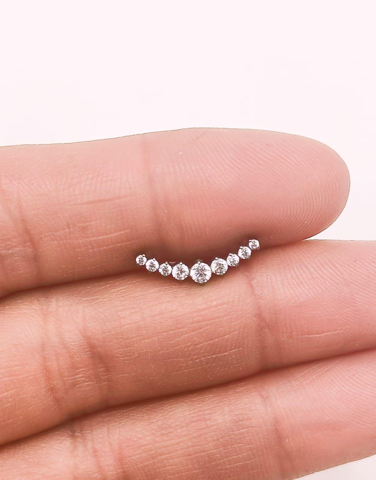 Piercing Labret Astm F136 G23 Acero Titanio Zirconia Trepado-5