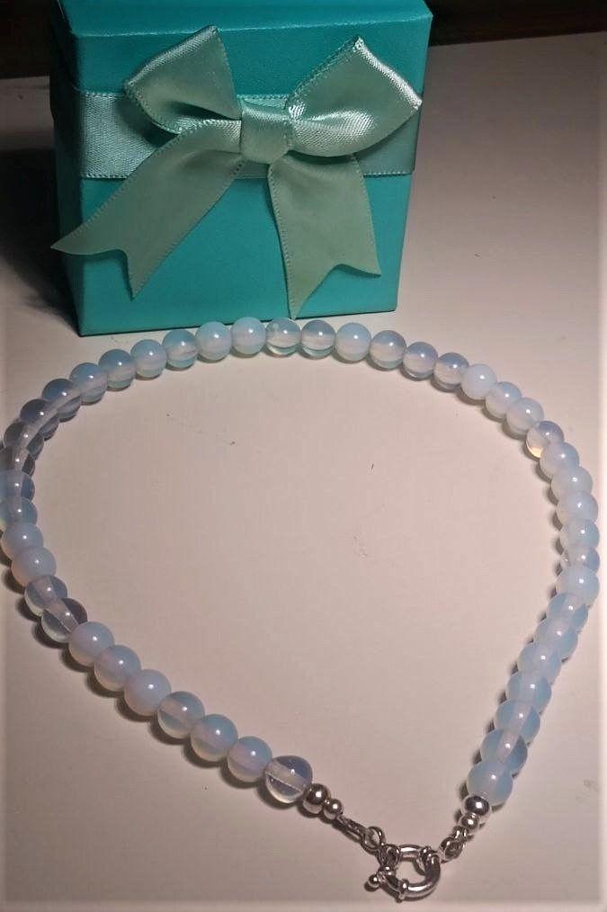 Gargantilla choker piedra luna natural plata 925 Terranova-4