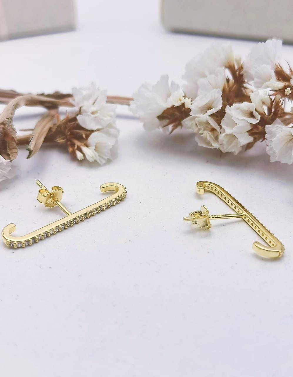 Aros Envolventes Modelo Monolito Plata S925 Chapada En Oro 18k-3