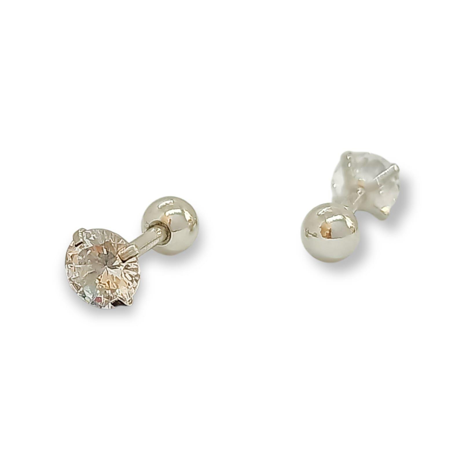 Aros puntos de luz Hipoalergénicos figuras distintas Zirconia Blanco 5mm-0