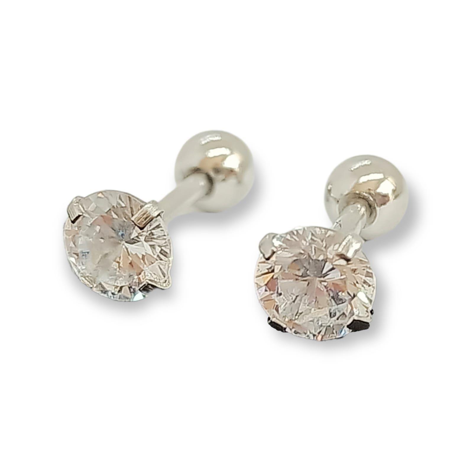 Aros puntos de luz Hipoalergénicos figuras distintas Zirconia Blanco 5mm-3