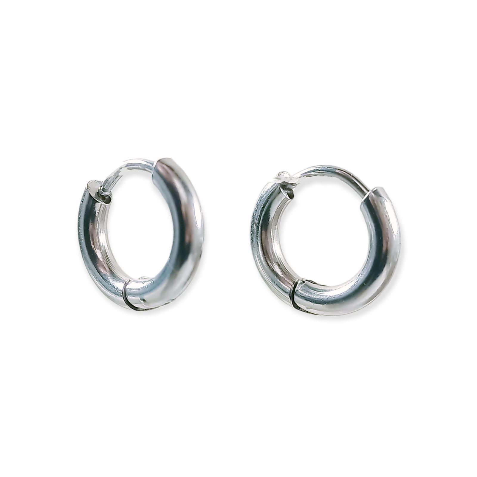 Pack 4 Pares Argollas Huggies Lisas Plateada Piercing Helix-2