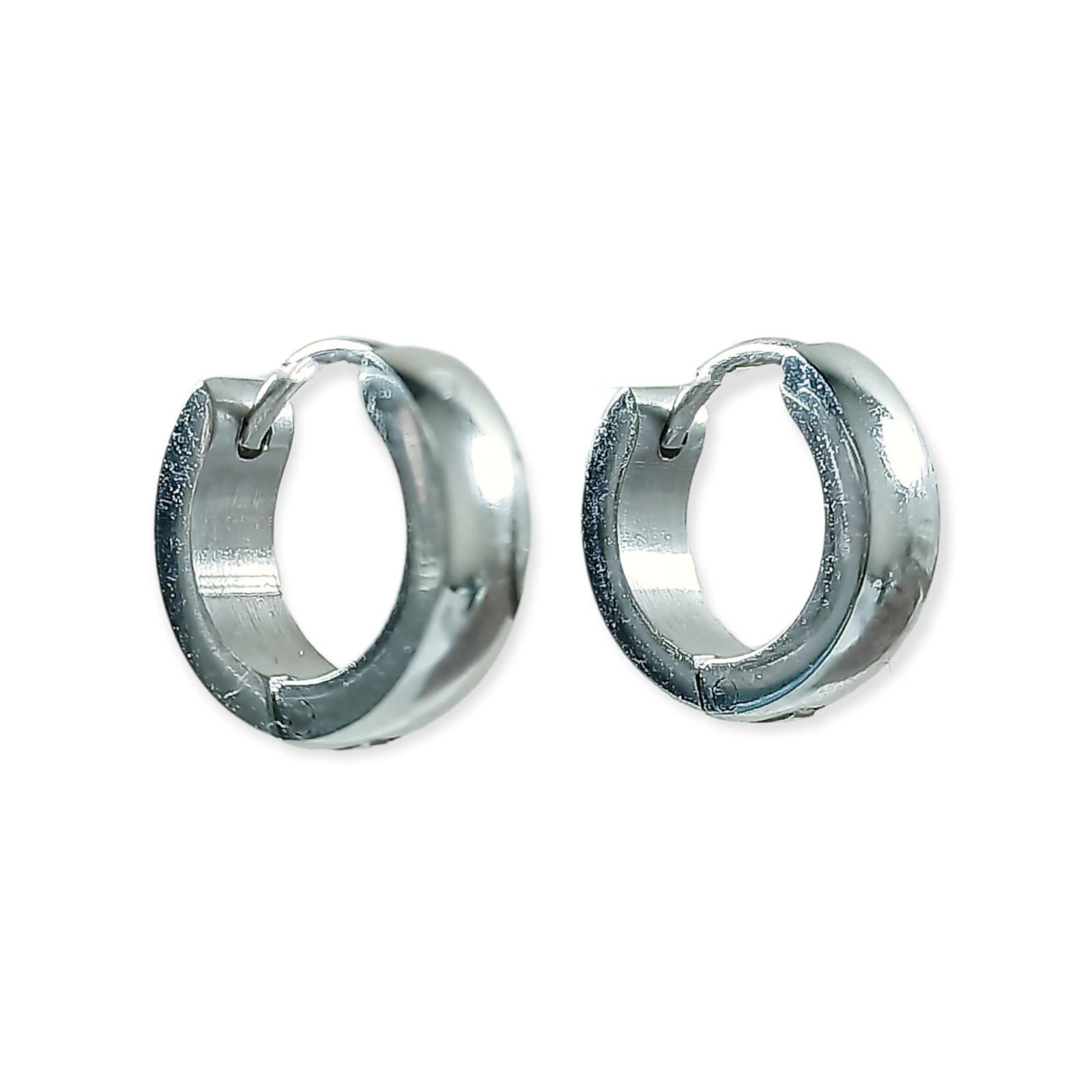 Pack 4 Pares Argollas Huggies Lisas Plateada Piercing Helix-3