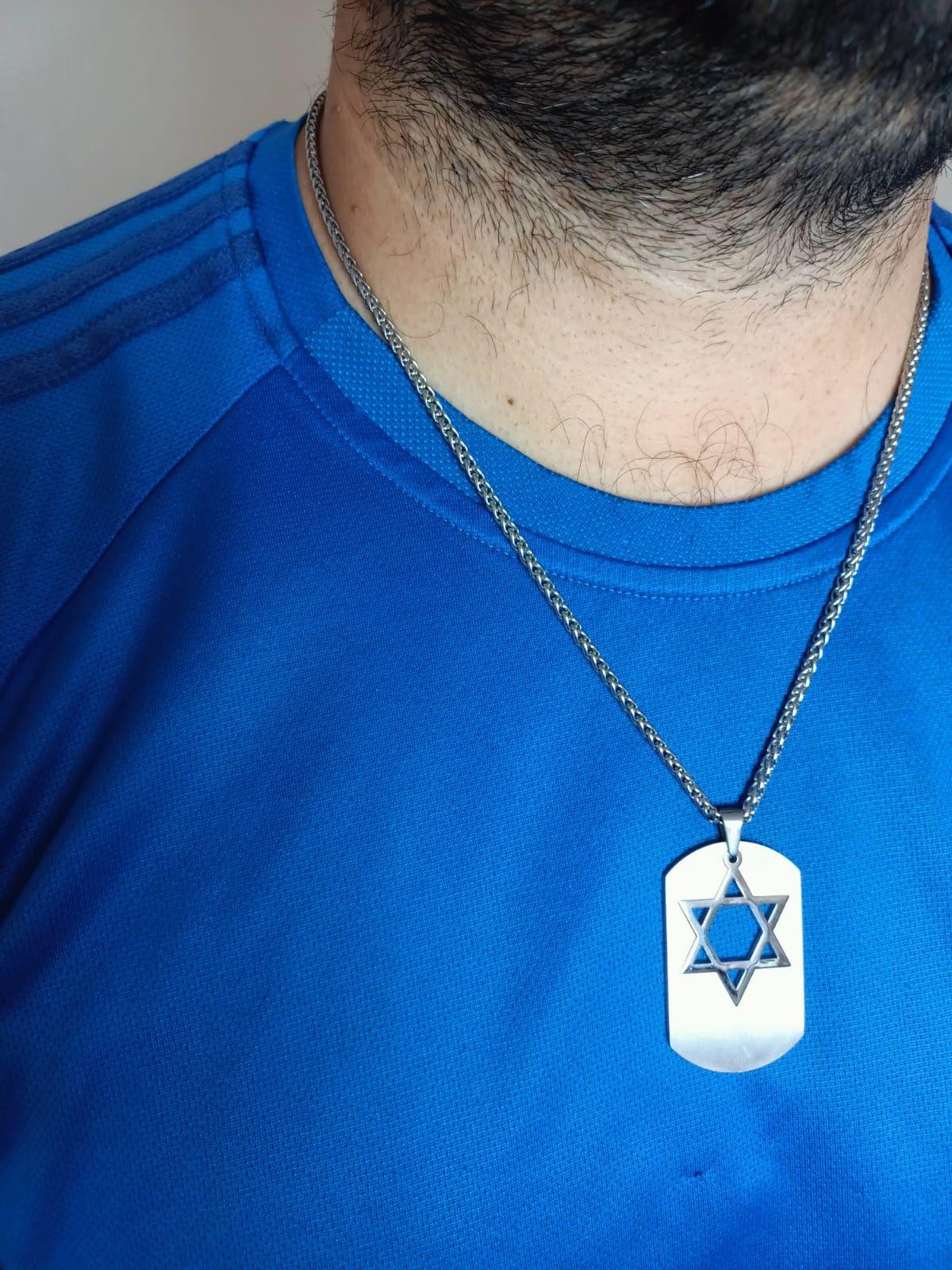 Cadena Colgante Estrella David Religión Acero Extraíble Amor-2