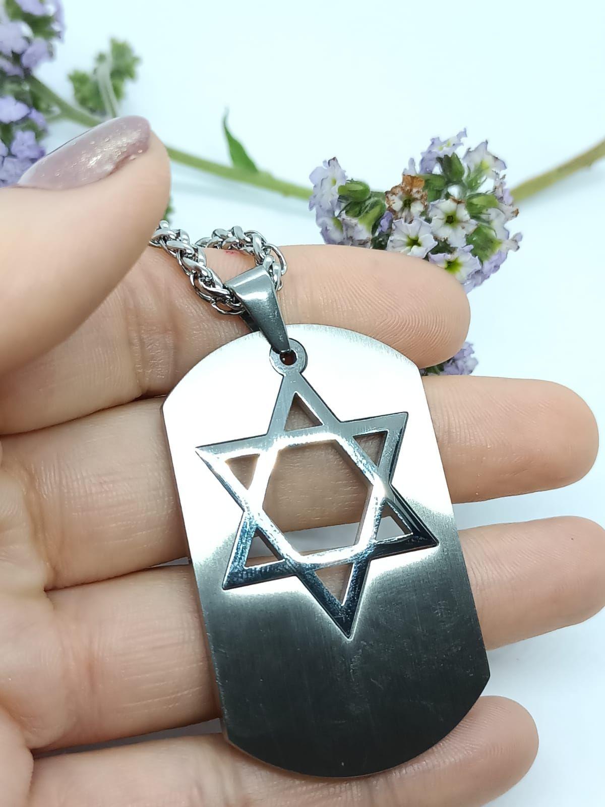 Cadena Colgante Estrella David Religión Acero Extraíble Amor-6