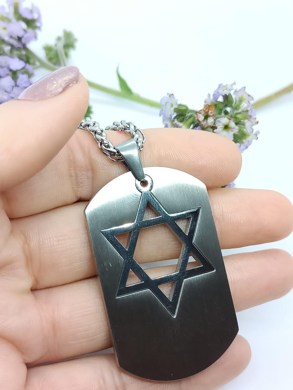 Cadena Colgante Estrella David Religión Acero Extraíble Amor-7